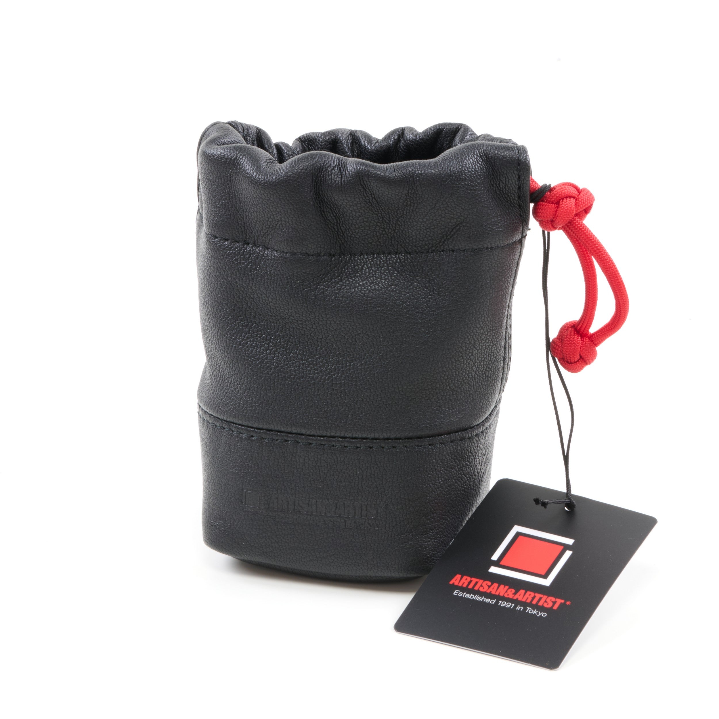 Artisan & Artist Lens Pouch Zwart Leer + Doos