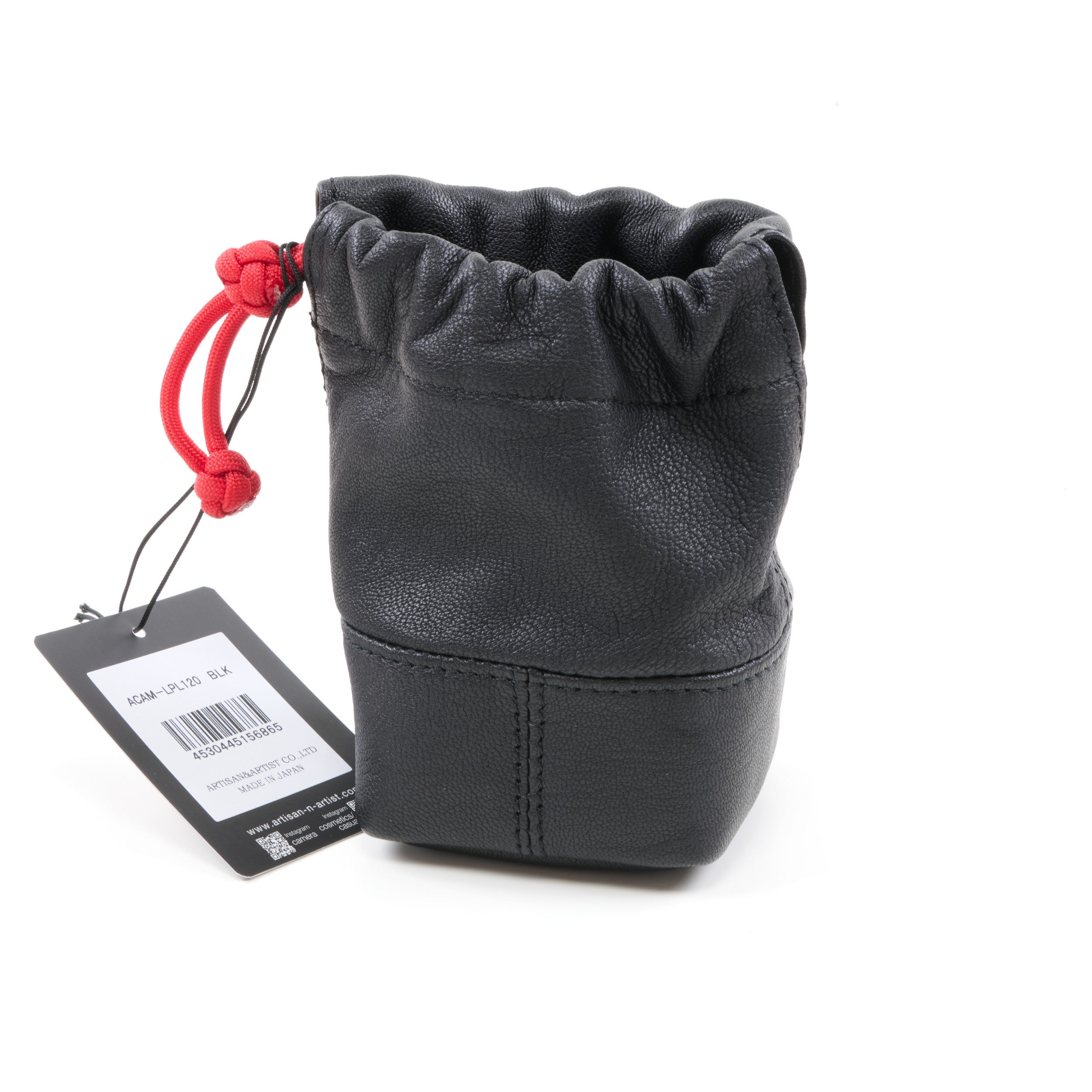 Artisan & Artist Lens Pouch Zwart Leer + Doos