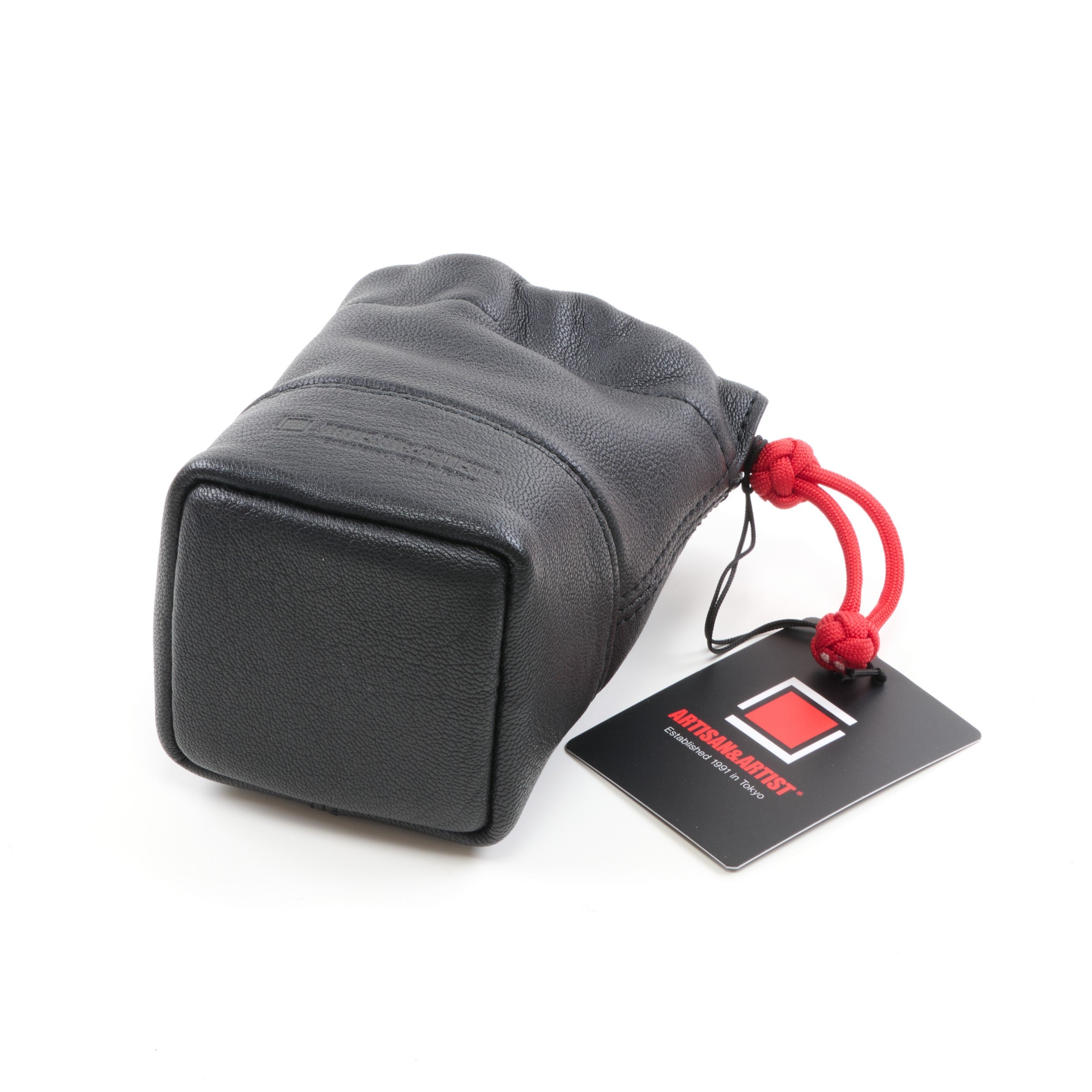 Artisan & Artist Lens Pouch Zwart Leer + Doos