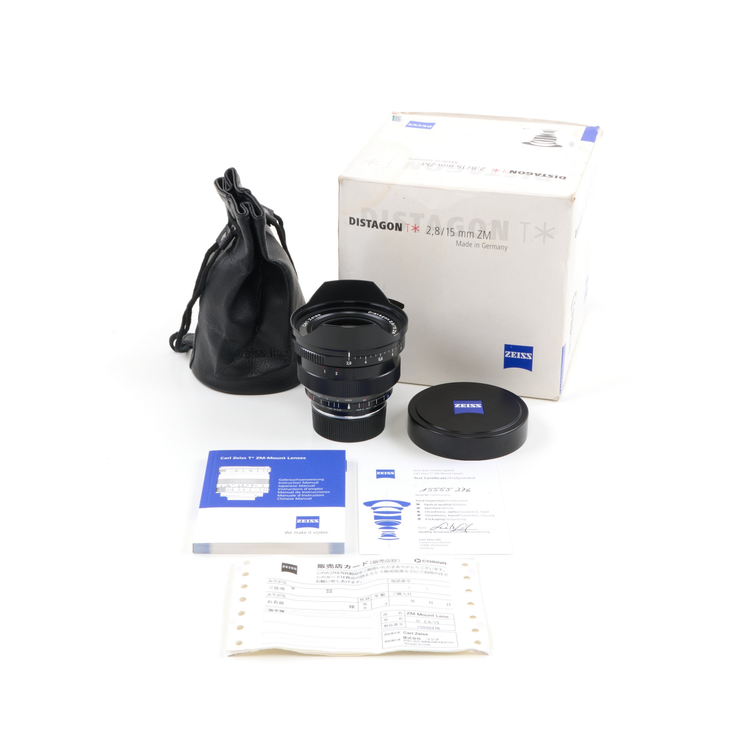 Carl Zeiss 15mm f2.8 Distagon ZM Voor Leica M + Doos