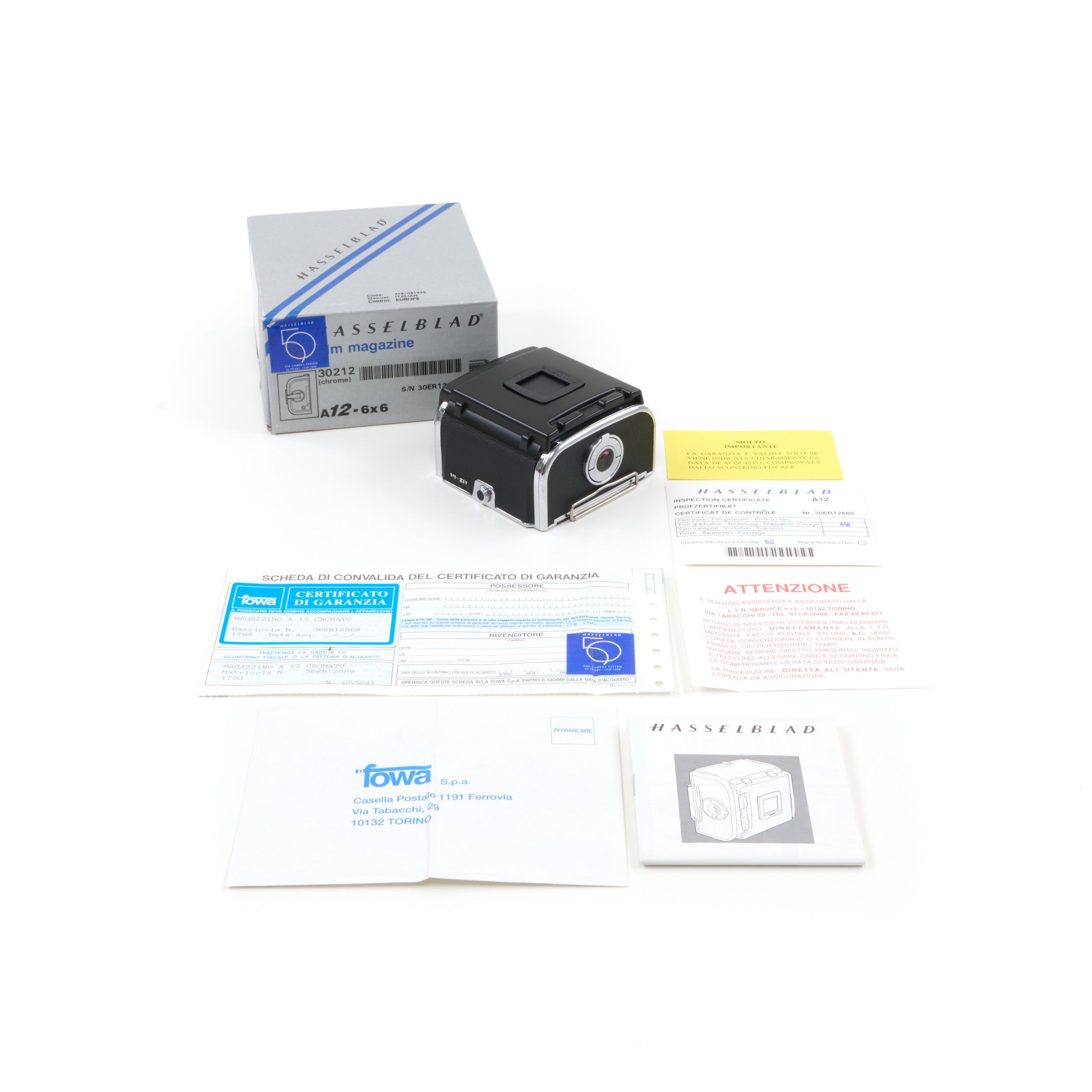 Hasselblad A12 Achterwand Chrome NOS + Doos