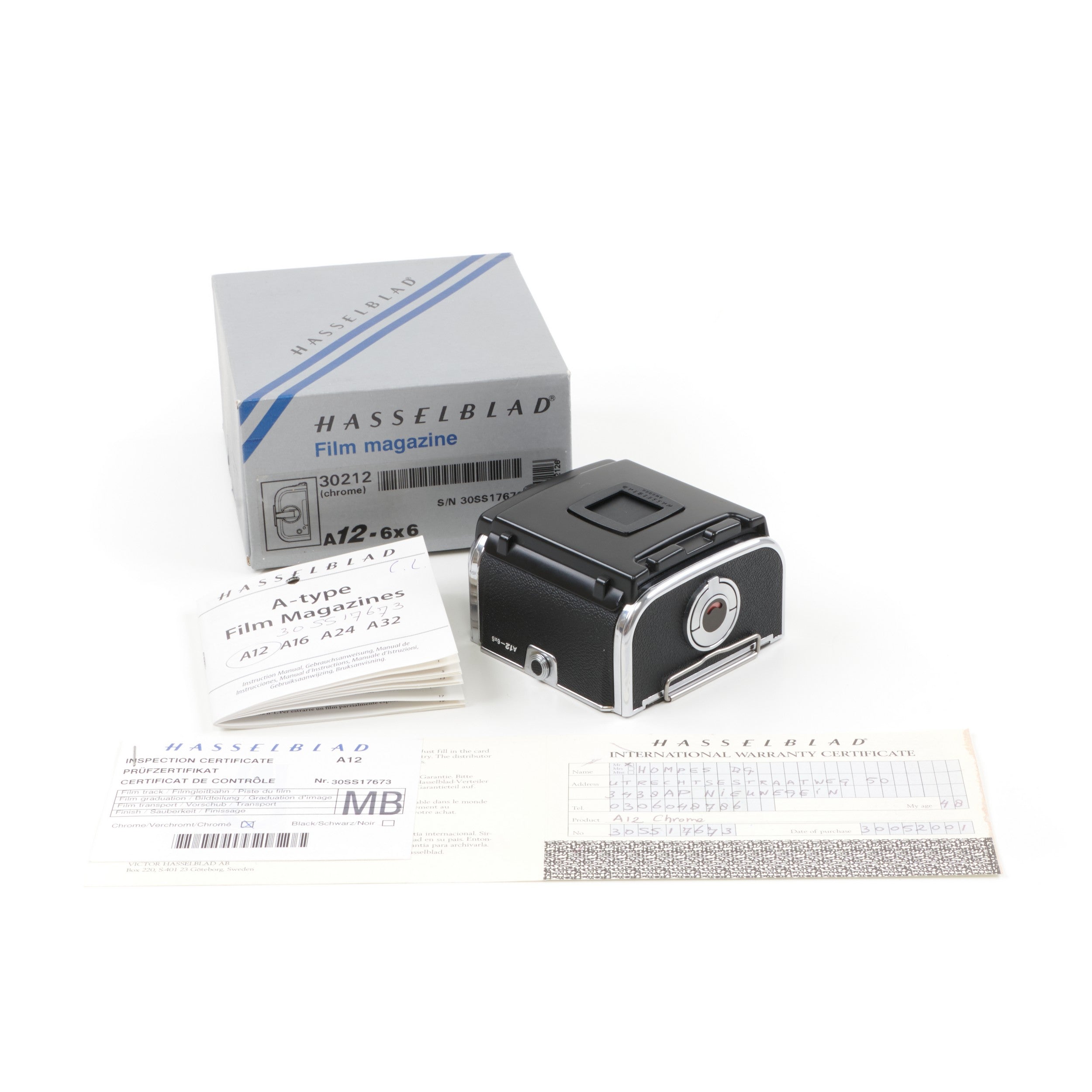 Hasselblad A12 Film Back Chrome + Box
