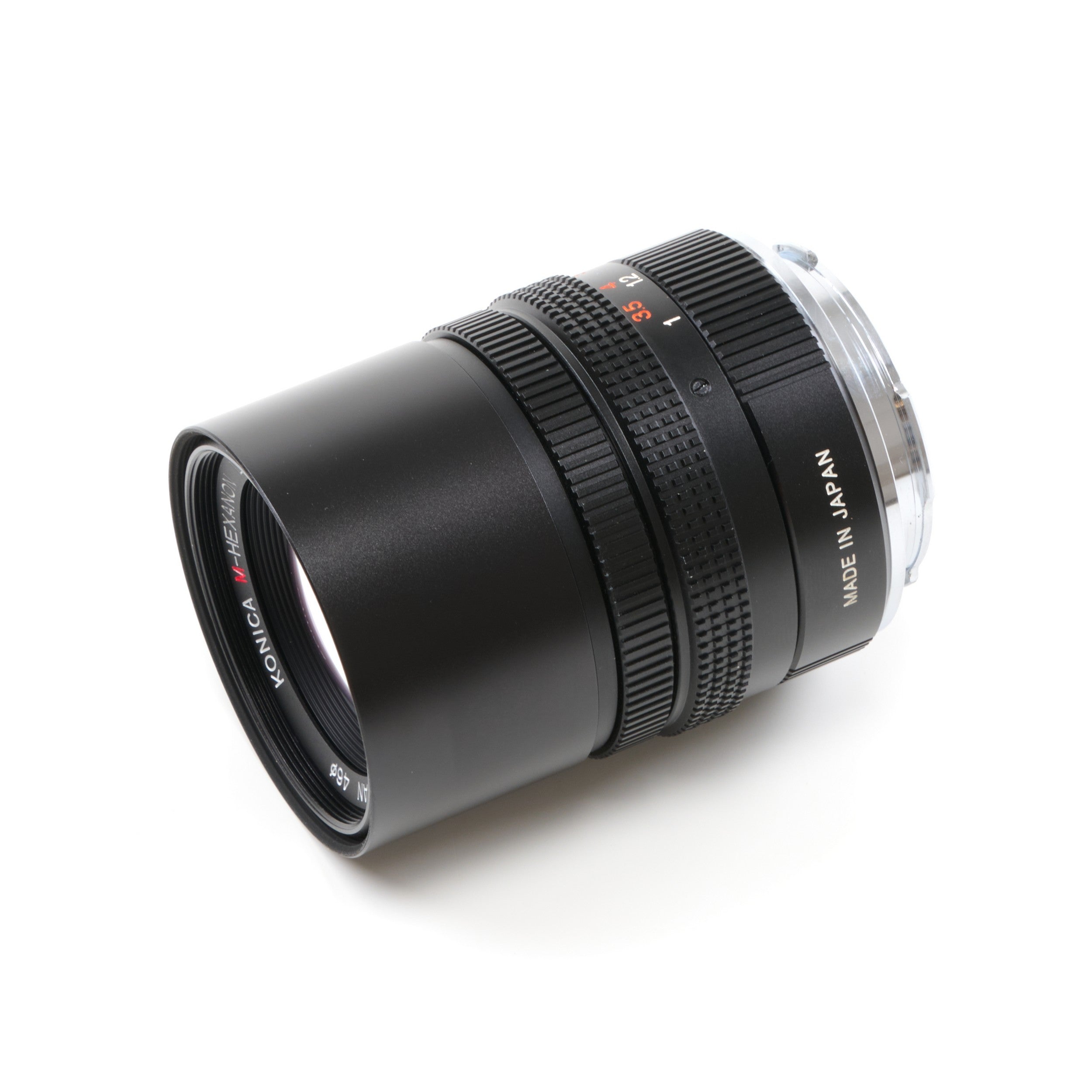 Konica M-Hexanon 90mm f2.8 NOS + Doos