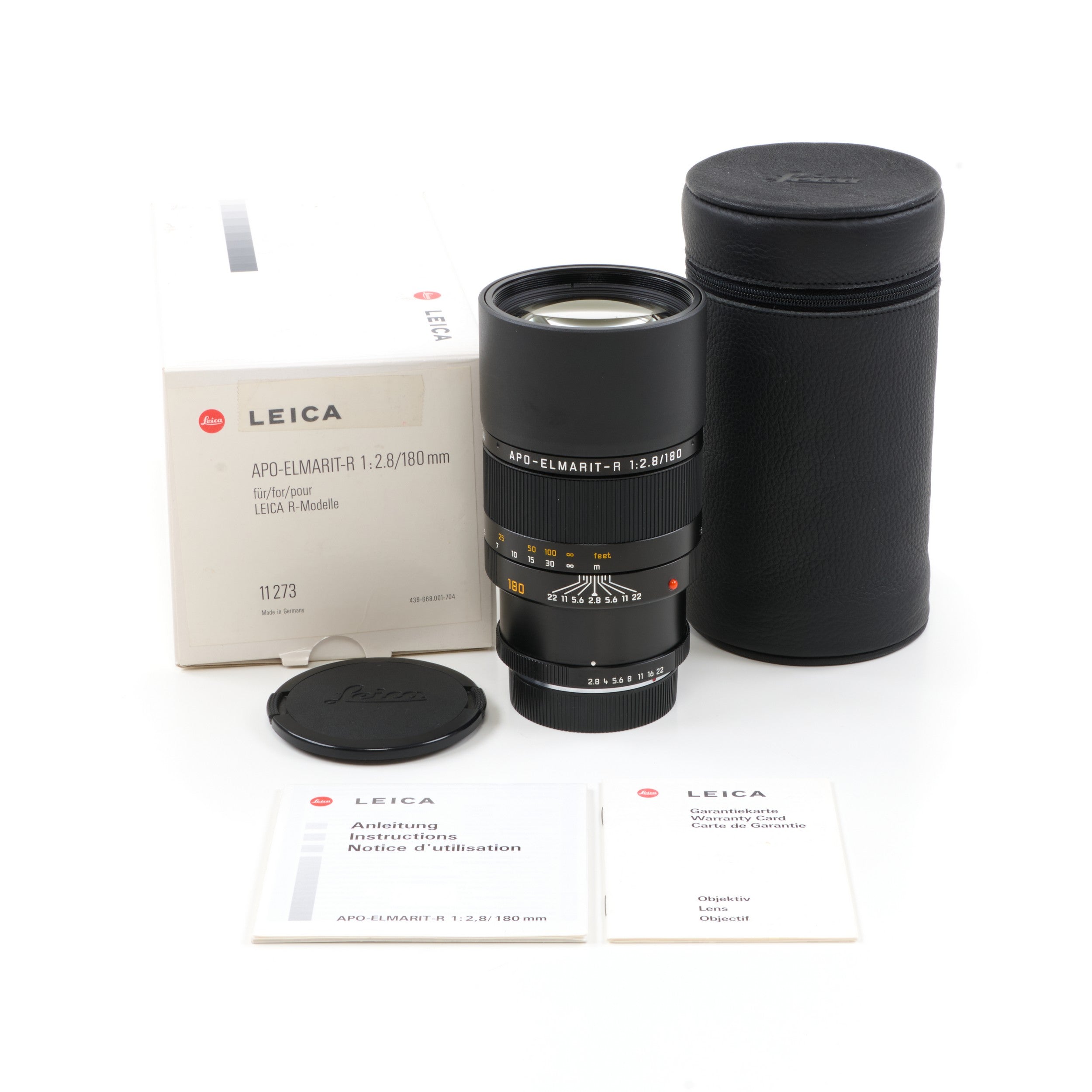 Leica 180mm f2.8 APO-Elmarit-R ROM + Doos