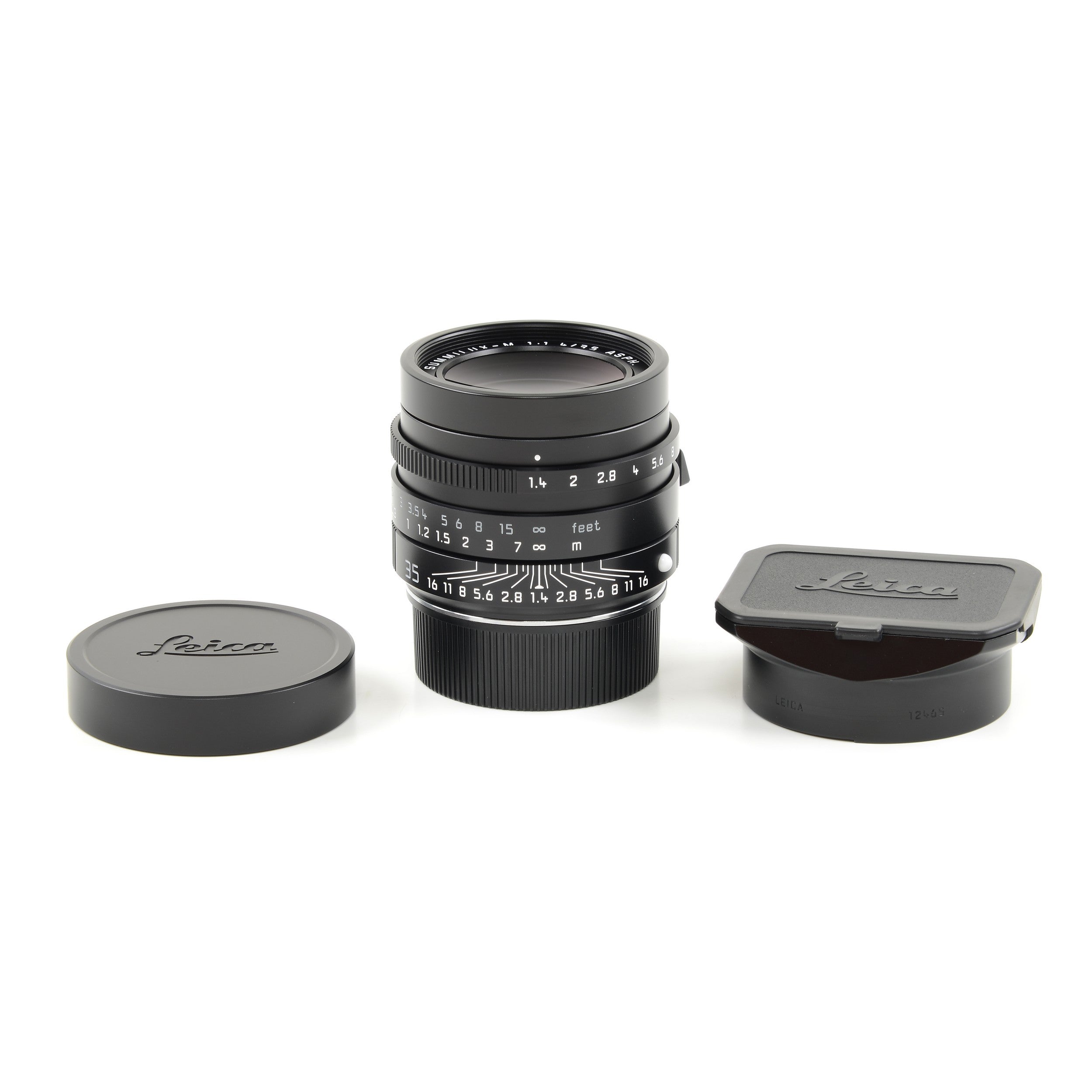 2x Leica 35mm f1.4 Summilux-M ASPH Zwart FLE "Leitz Wetzlar" + Doos Opeenvolgende Nummers