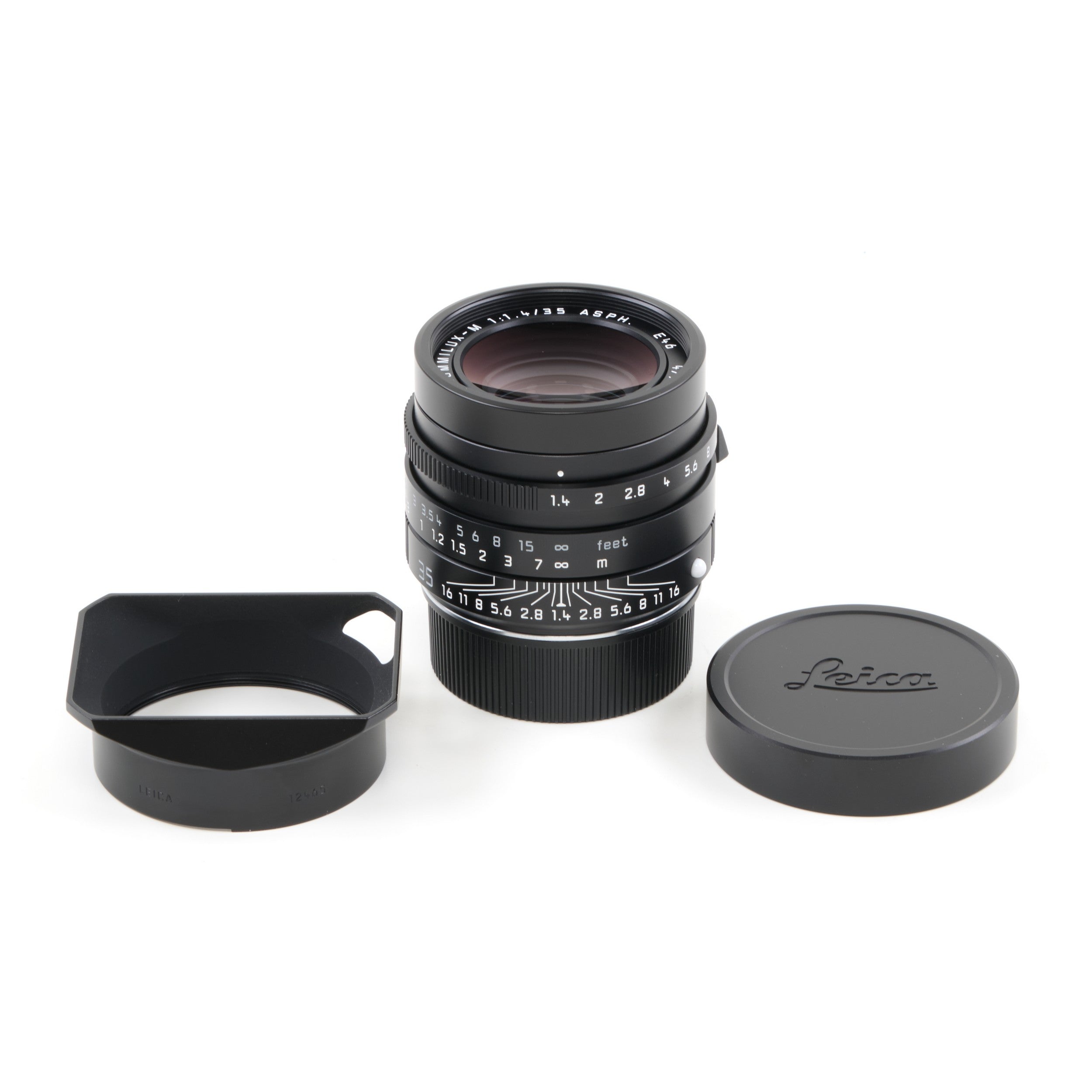 2x Leica 35mm f1.4 Summilux-M ASPH Zwart FLE "Leitz Wetzlar" + Doos Opeenvolgende Nummers
