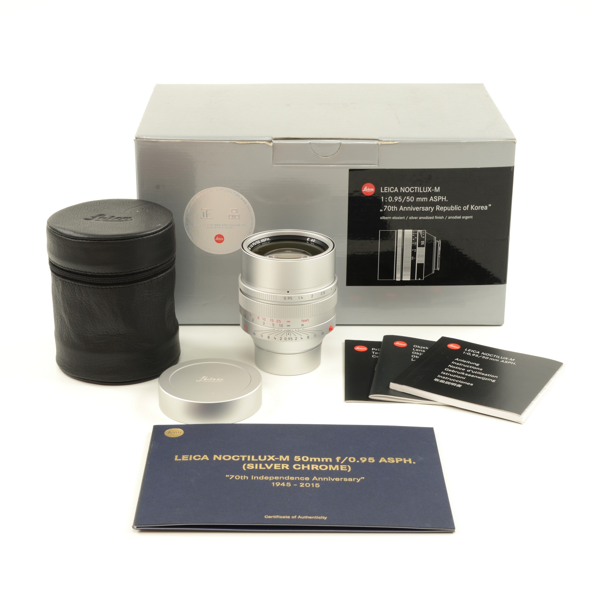 Leica 50mm f0.95 Noctilux-M ASPH Chroom "70th Anniversary Republic of Korea" + Doos