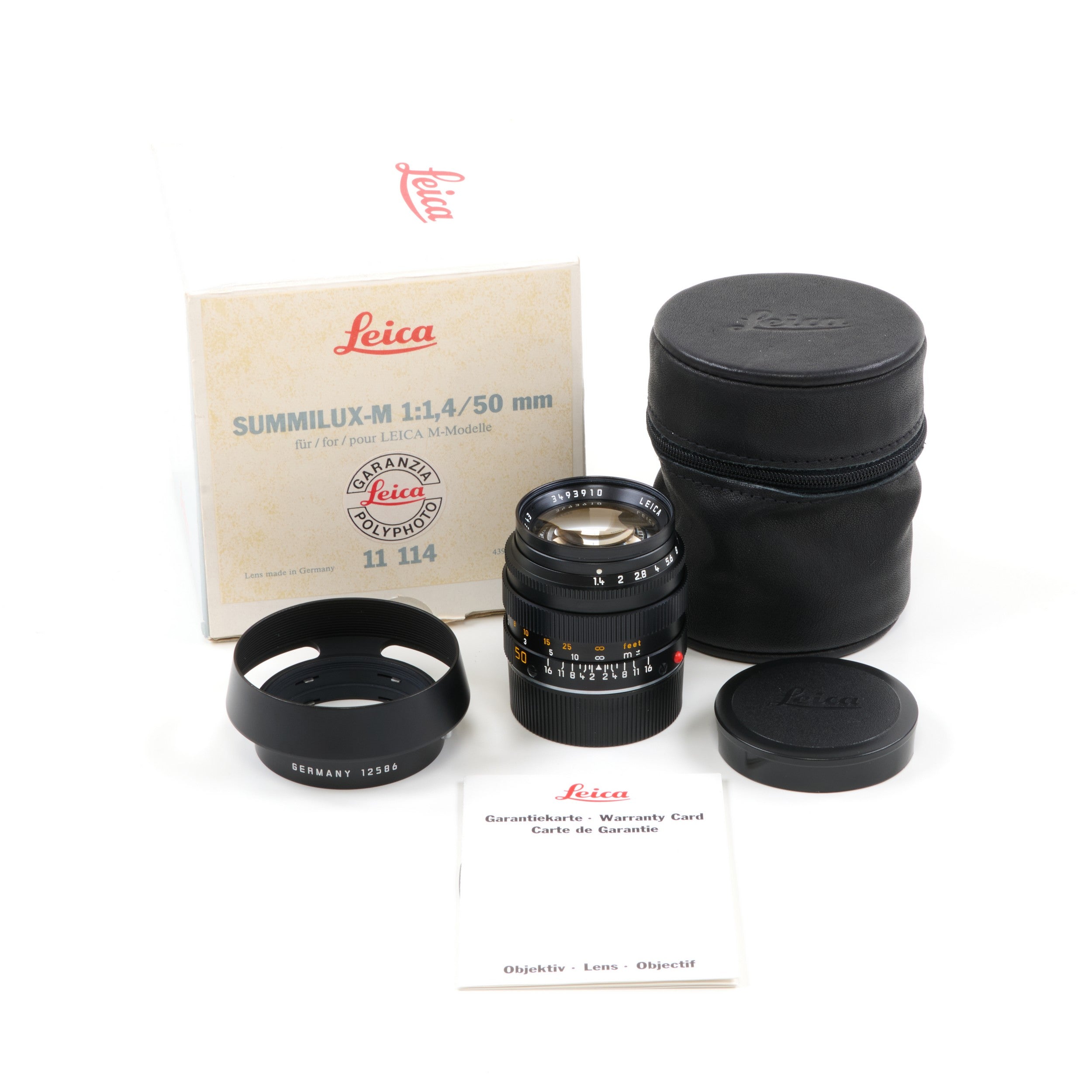 Leica 50mm f1.4 Summilux-M Zwart + Doos