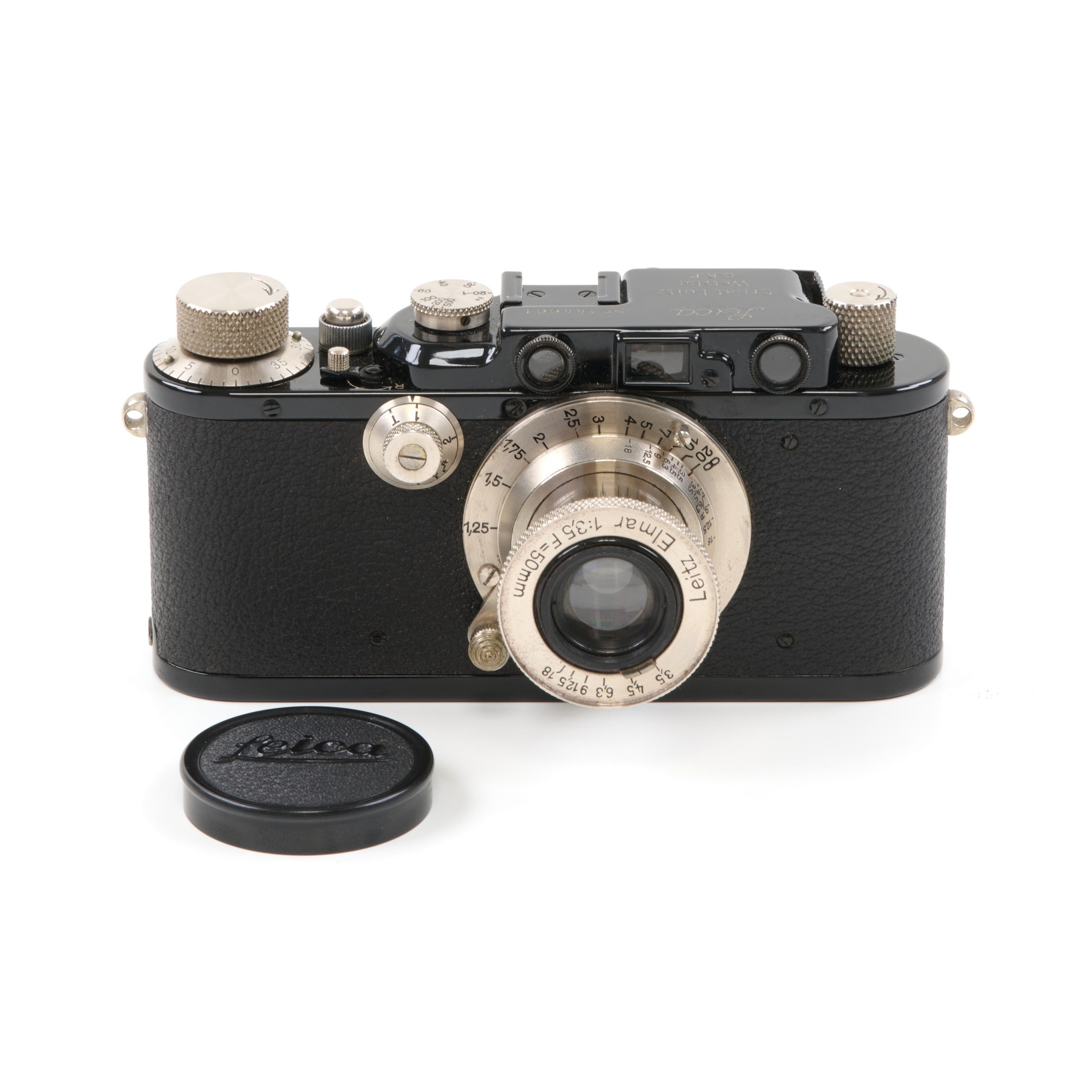 Leica III + Leitz 50mm f3.5 Elmar Set Zwart Nikkel