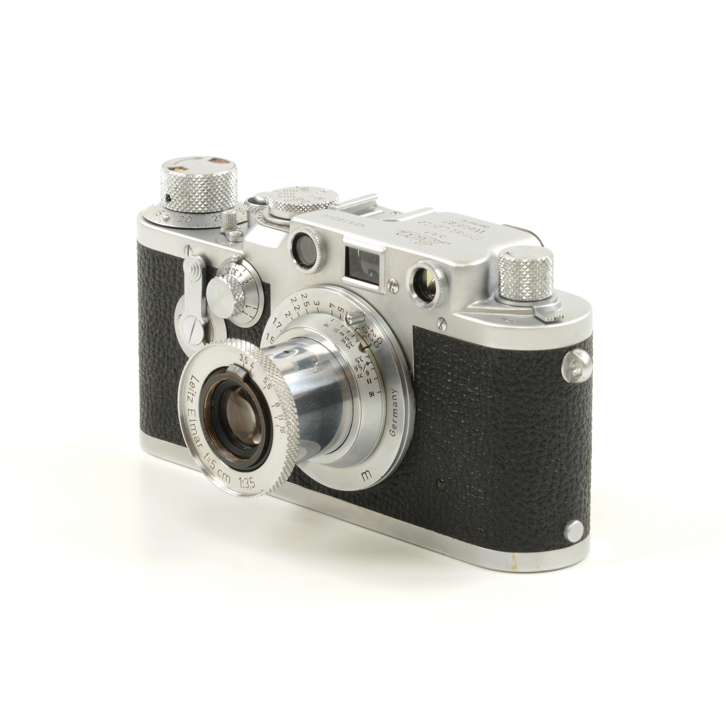 Leica IIIC Conversie IIIF + Leitz 50mm f3.5 Elmar + Doos Extreem Mooi Nummer!!!