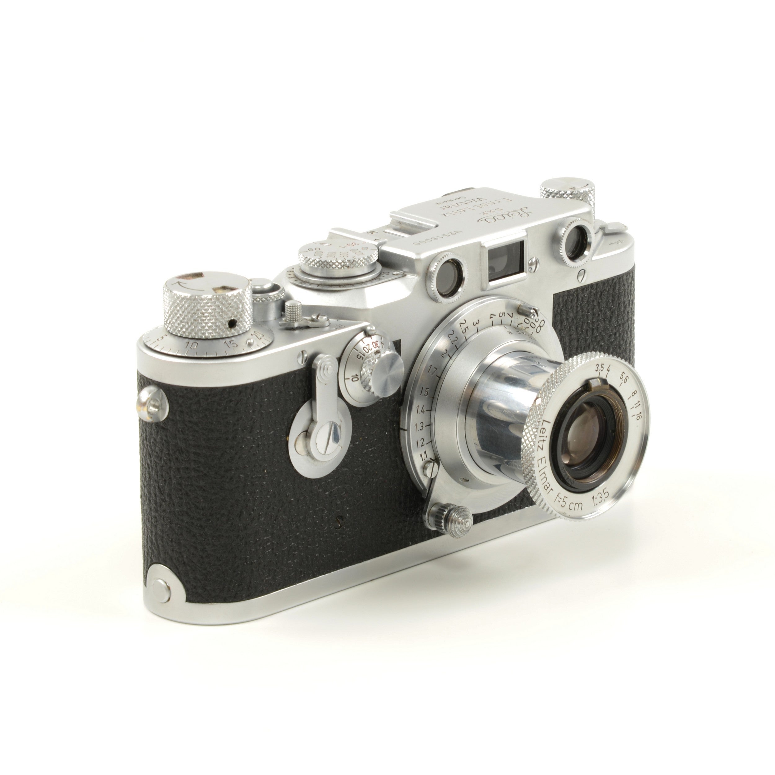 Leica IIIC Conversie IIIF + Leitz 50mm f3.5 Elmar + Doos Extreem Mooi Nummer!!!