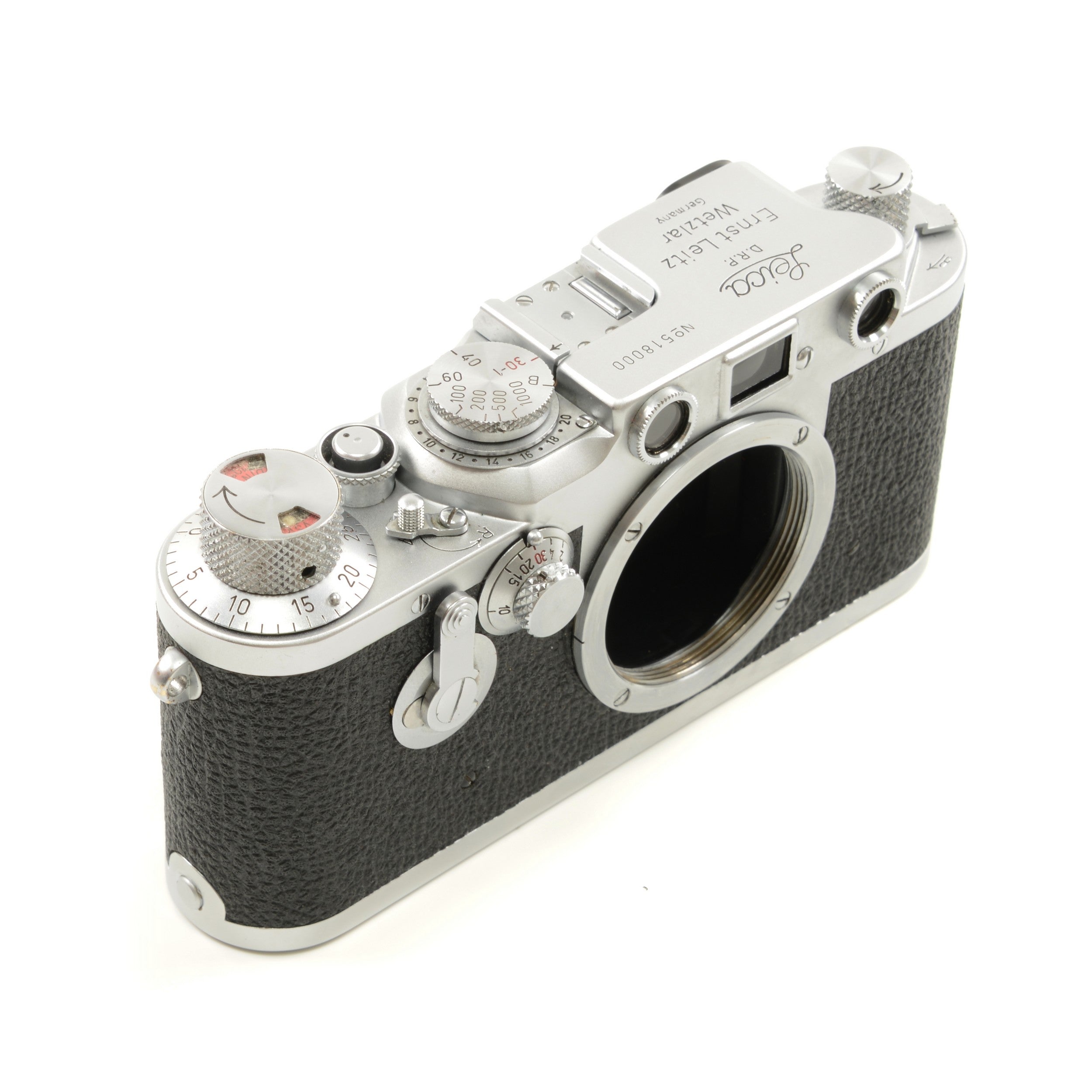 Leica IIIC Conversie IIIF + Leitz 50mm f3.5 Elmar + Doos Extreem Mooi Nummer!!!