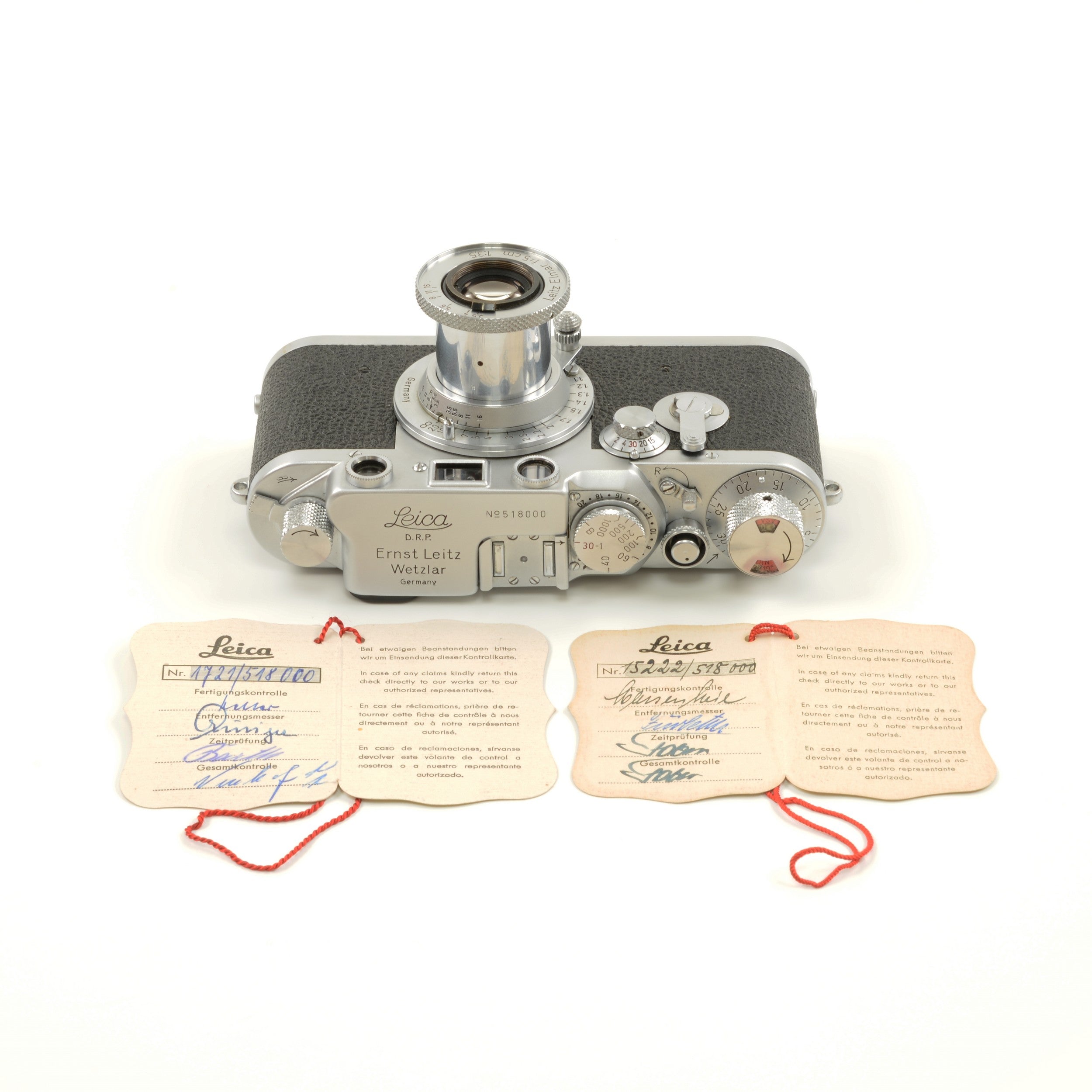 Leica IIIC Conversie IIIF + Leitz 50mm f3.5 Elmar + Doos Extreem Mooi Nummer!!!