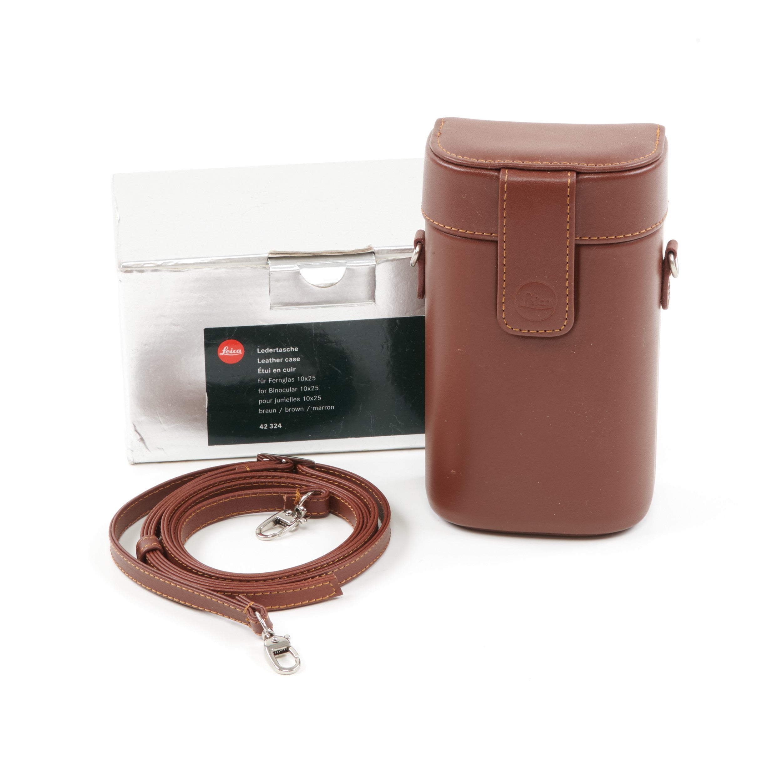 Leica Leren Tas Bruin Voor 10x25 Verrekijkers + Doos
