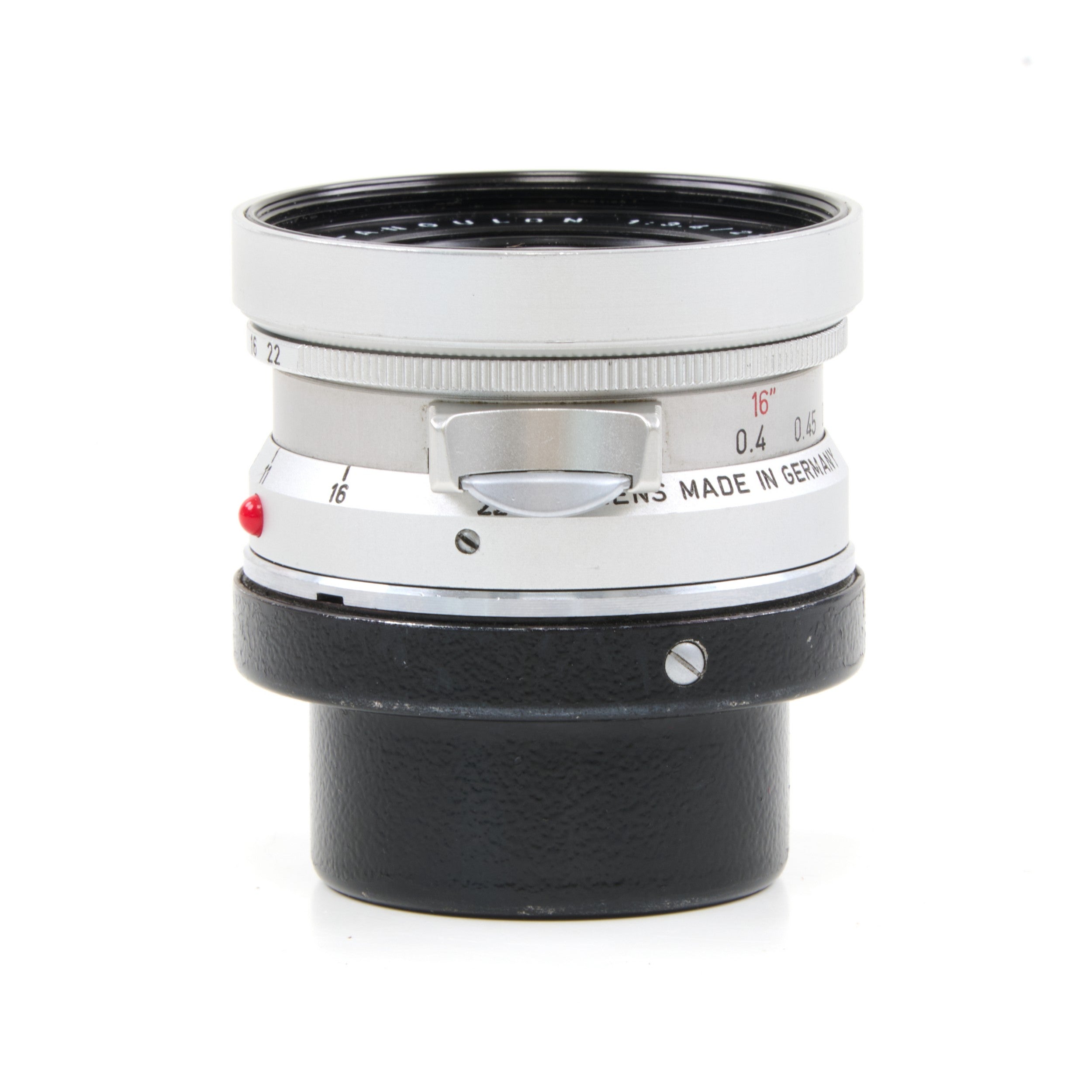 Leitz 21mm f3.4 Super-Angulon Chroom + 12501 Zonnekap