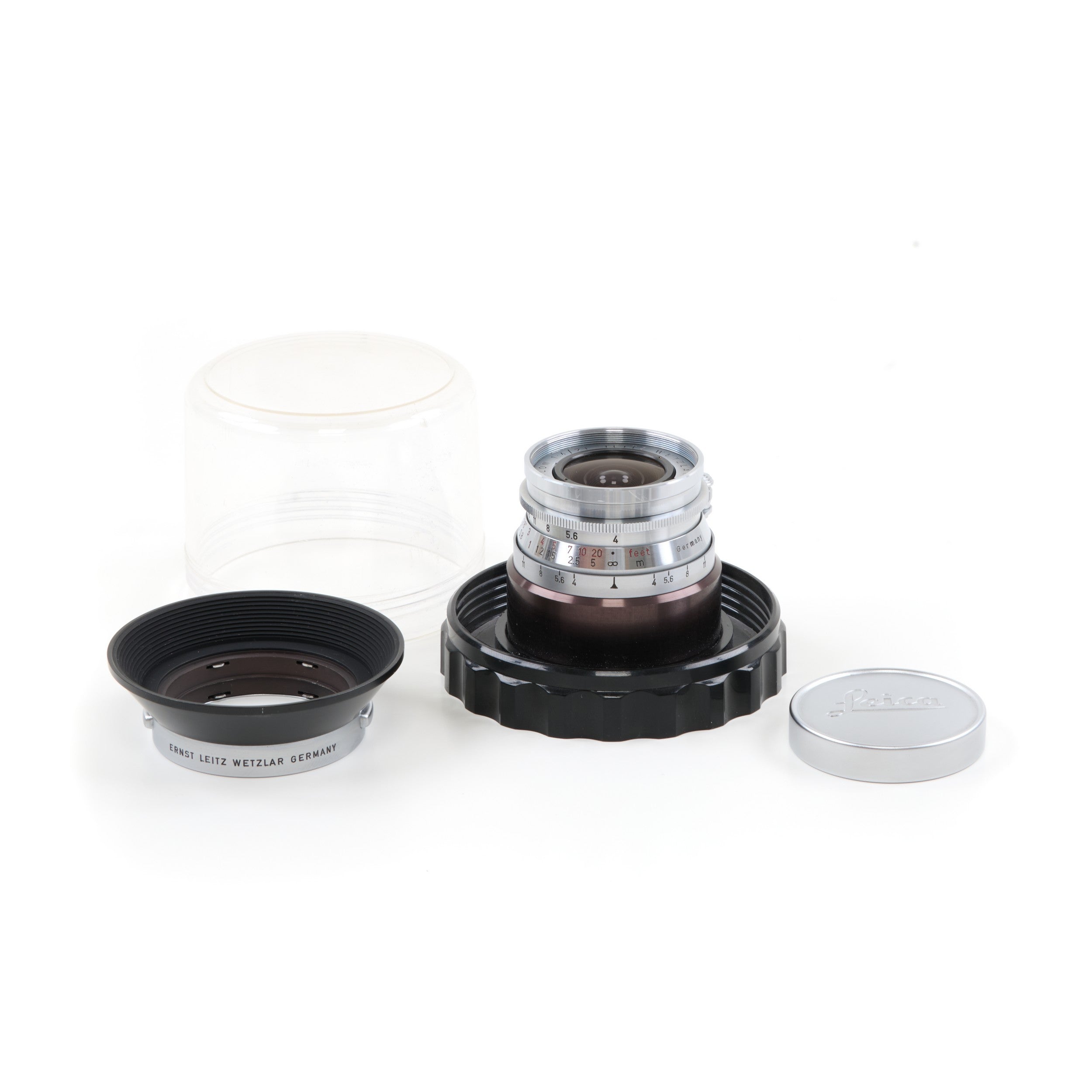 Leitz 21mm f4 Super-Angulon M39 Set + IWKOO Zonnekap