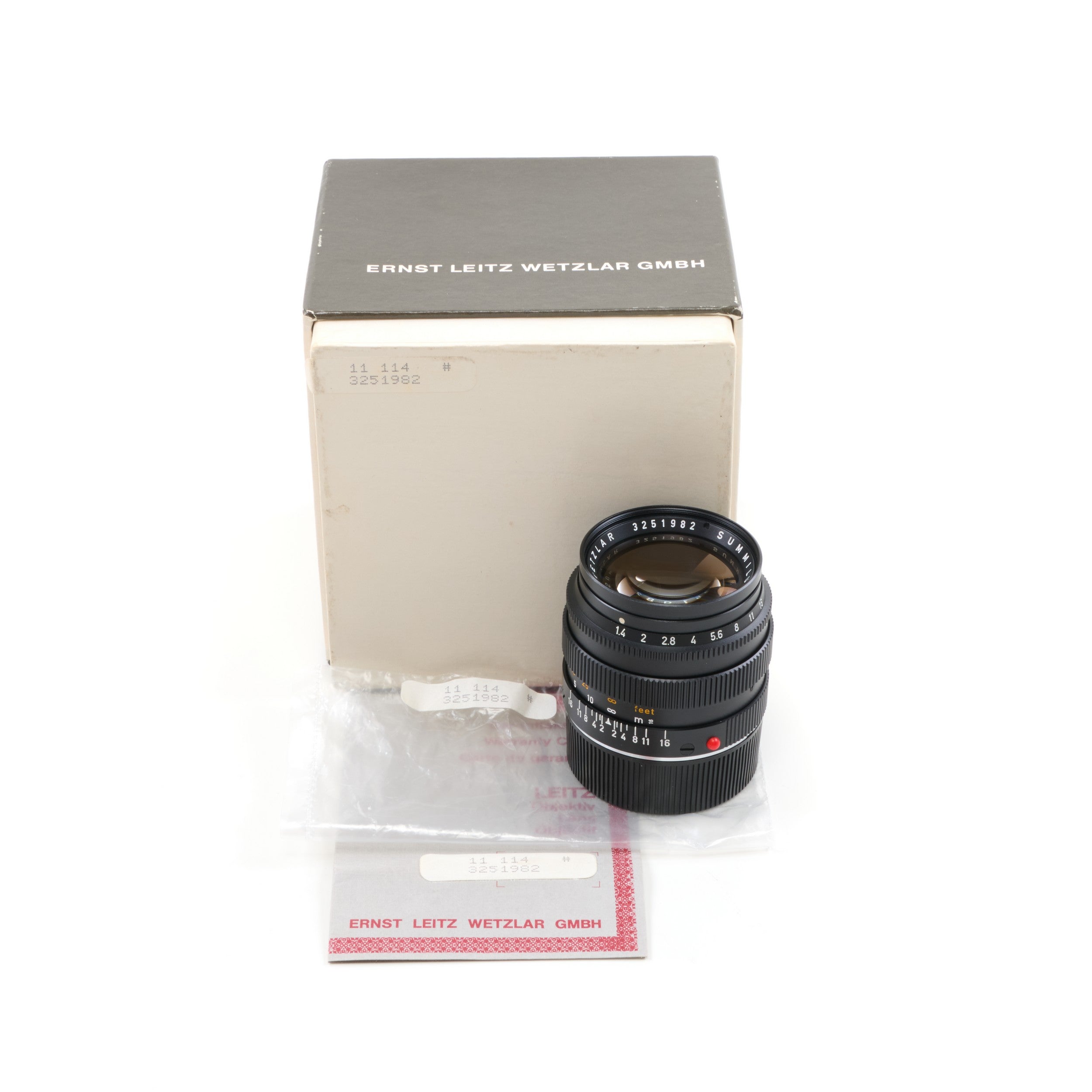 Leitz 50mm f1.4 Summilux Zwart + Doos