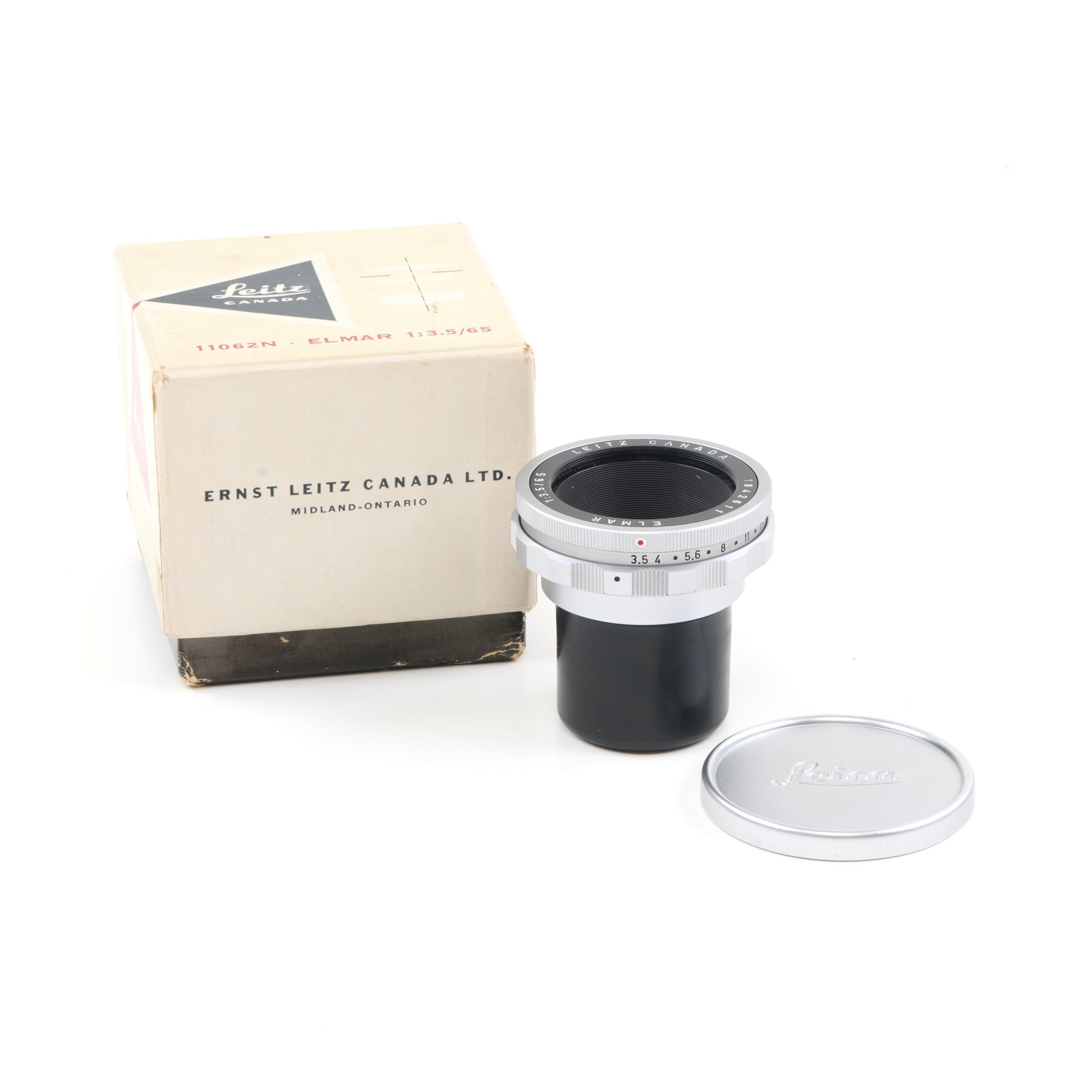 Leitz 65mm f3.5 Elmar Chroom + Doos
