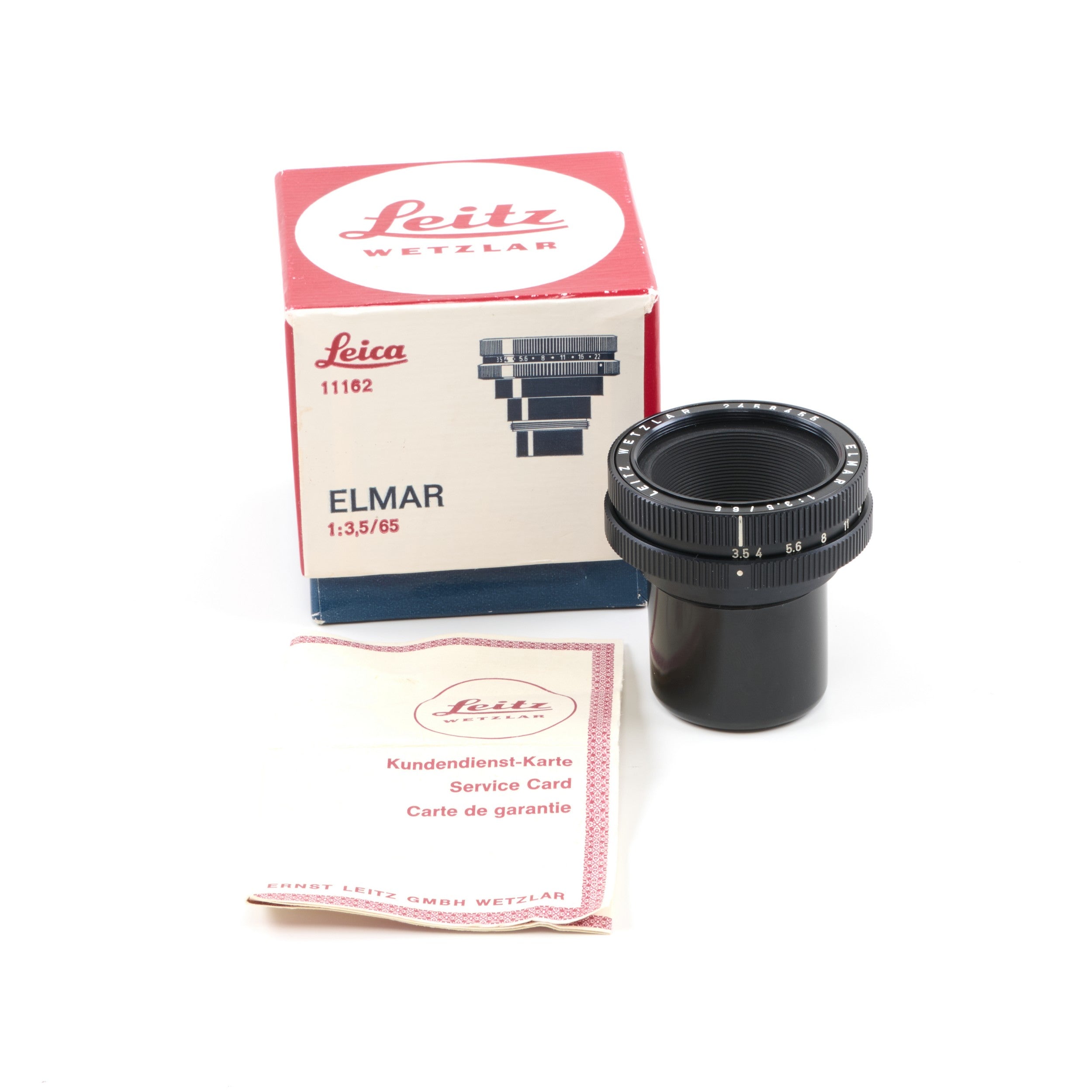 Leitz 65mm f3.5 Elmar Zwart + Doos