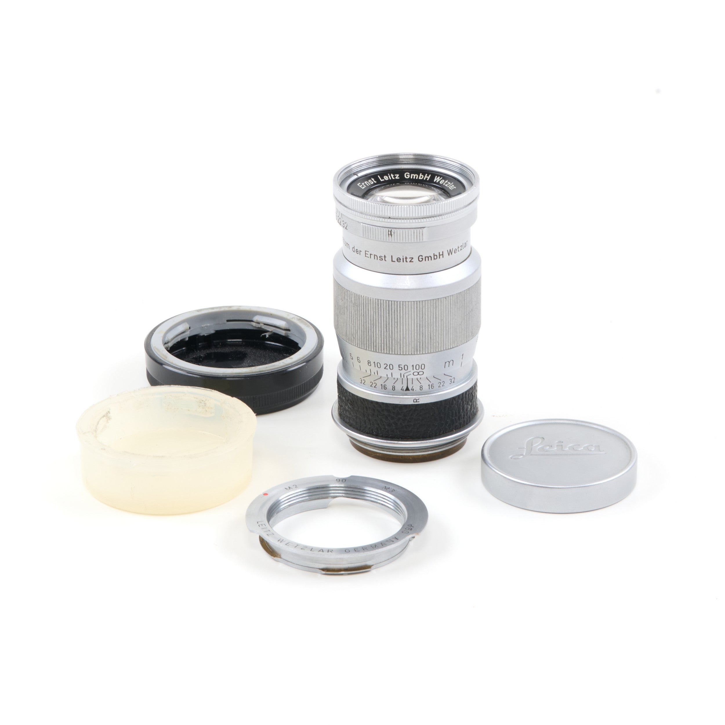 2x Leitz 90mm f4 Elmar M39 Prototype Lens Eigentum der Ernst Leitz GmbH Wetzlar Opeenvolgende Nummers