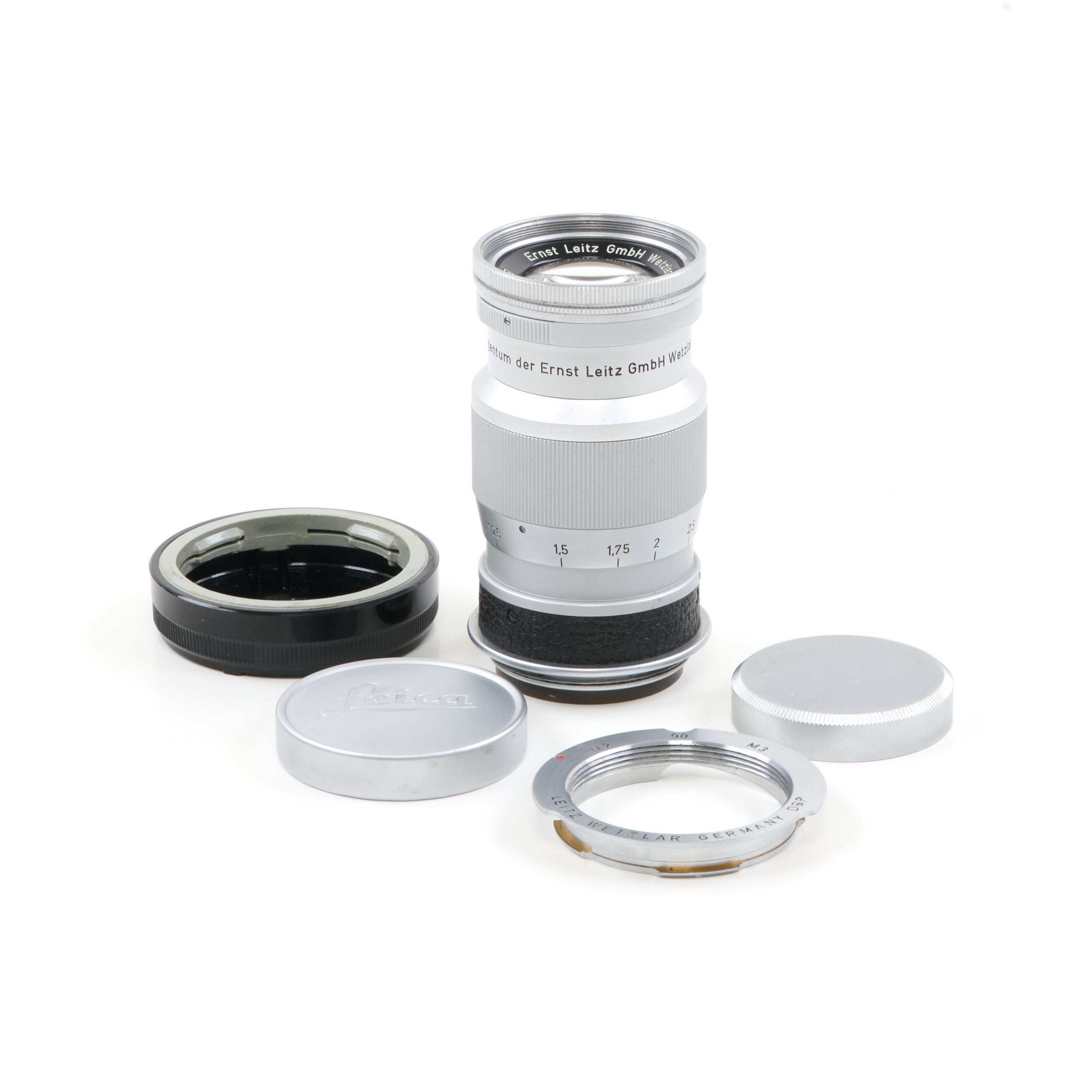 2x Leitz 90mm f4 Elmar M39 Prototype Lens Eigentum der Ernst Leitz GmbH Wetzlar Opeenvolgende Nummers