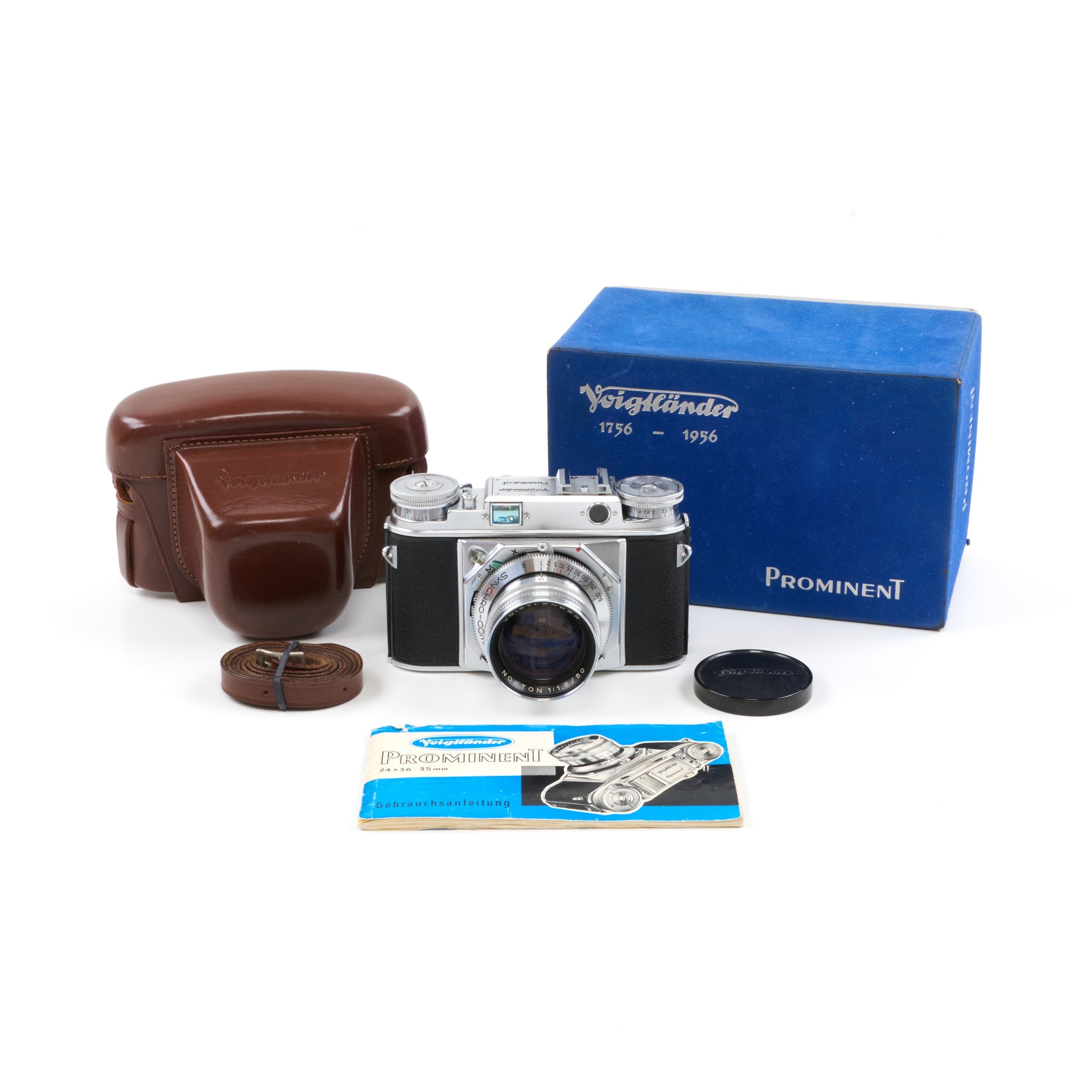 Voigtländer Prominent 3e Model + 50mm f1.5 Nokton + Doos