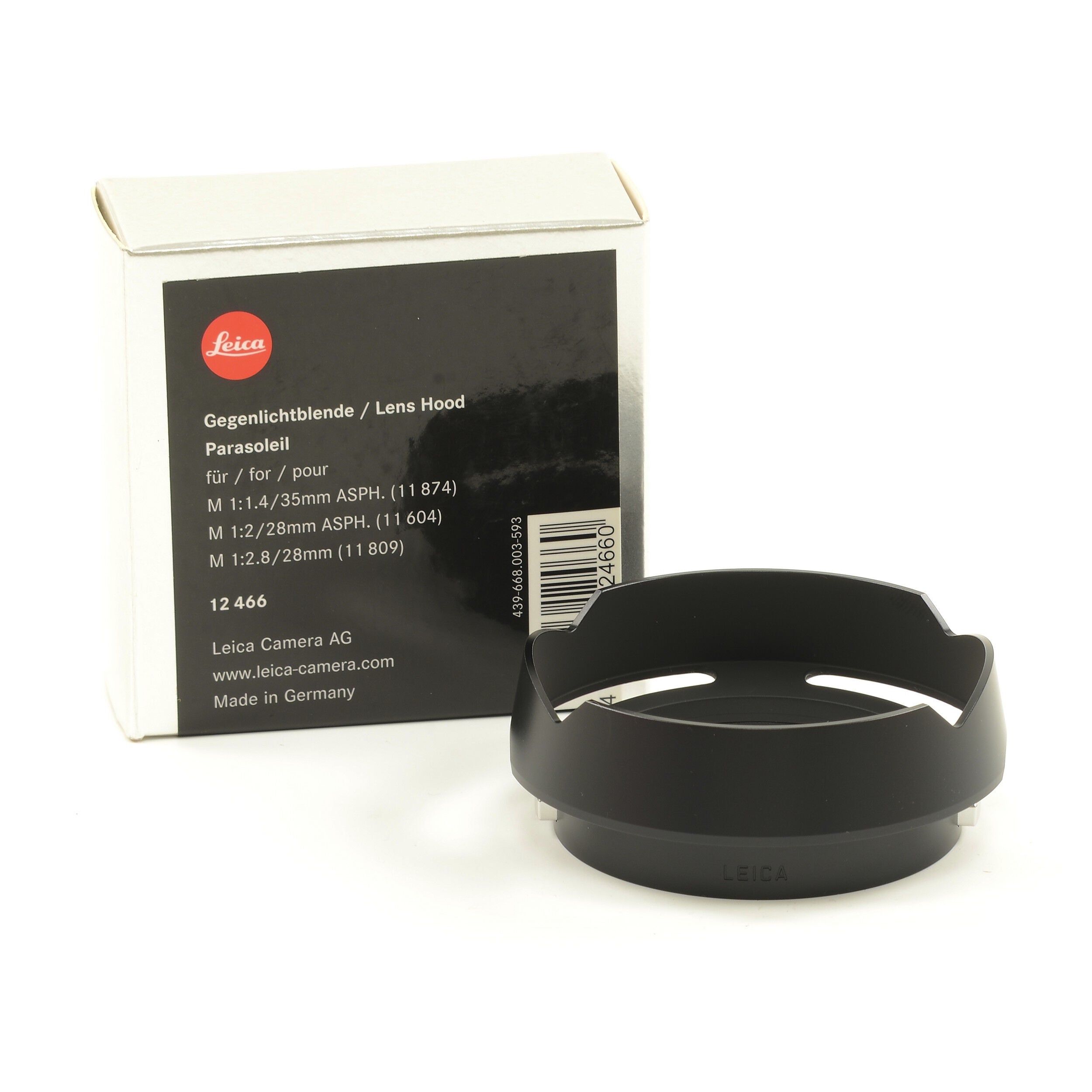 Leica 12466 Zonnekap Voor 35mm Summilux / 28mm Summircon / 28mm Elmarit Lenzen NOS + Doos