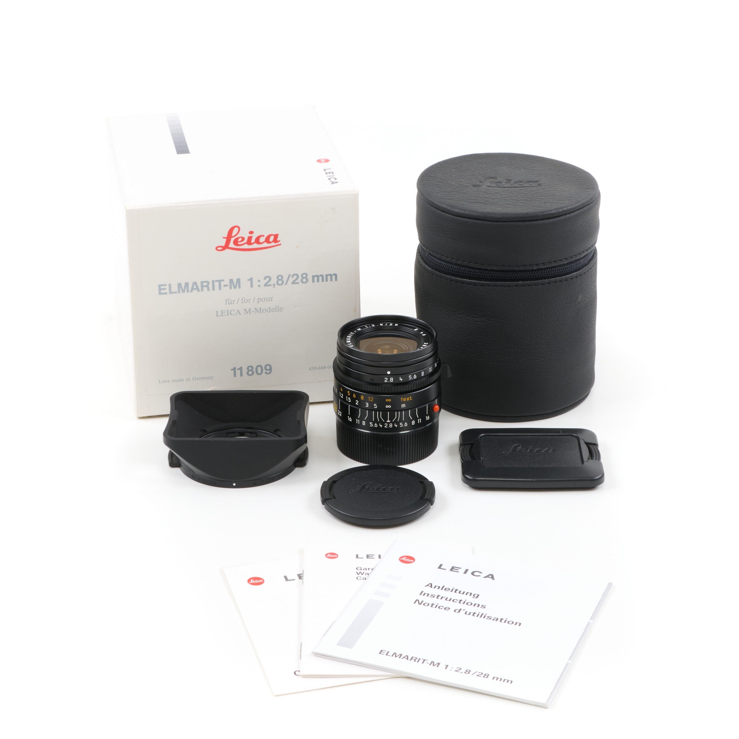 Leica 28mm f2.8 Elmarit-M Pre-ASPH + Doos