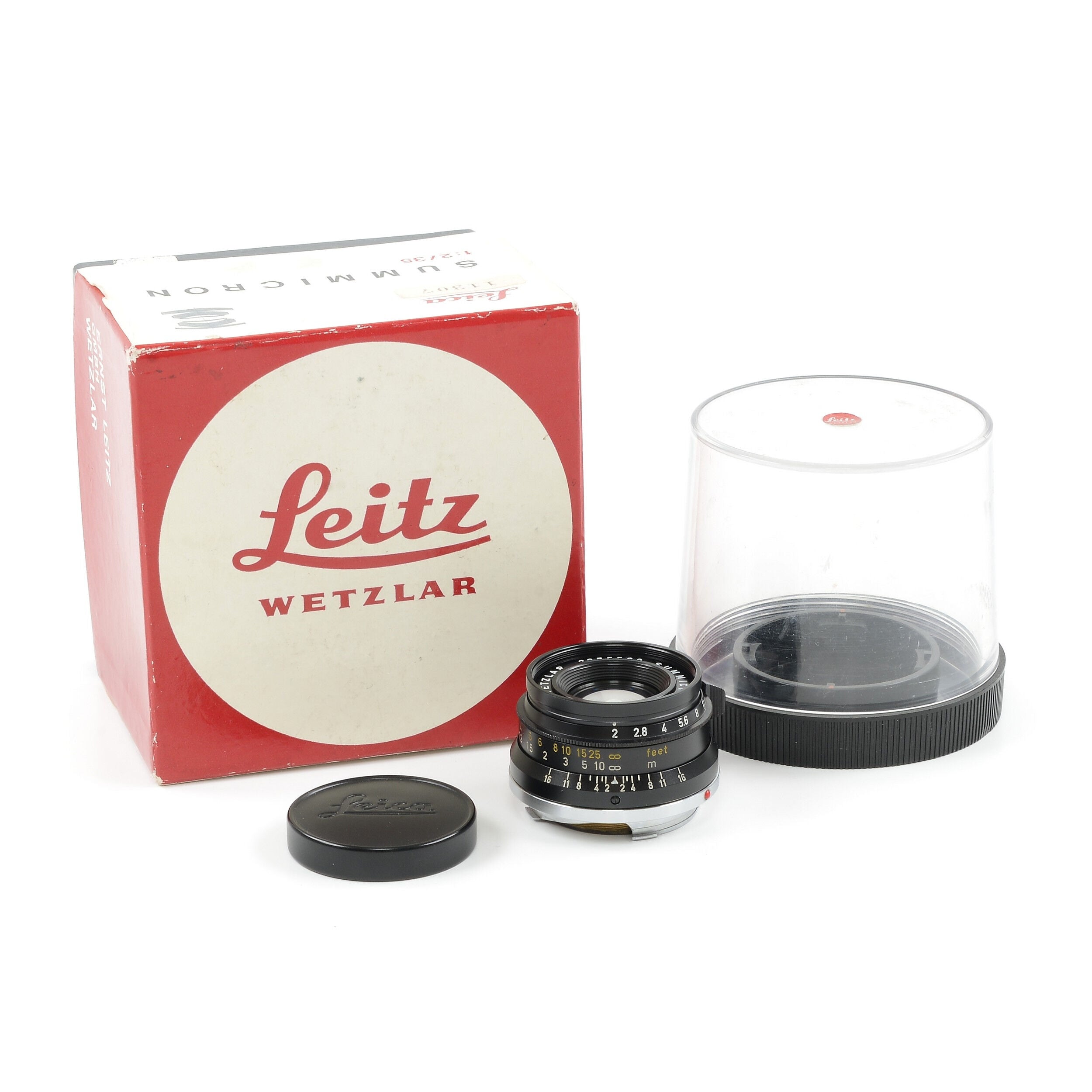 Leitz 35mm f2 Summicron 8 Element Black Chrome + Doos