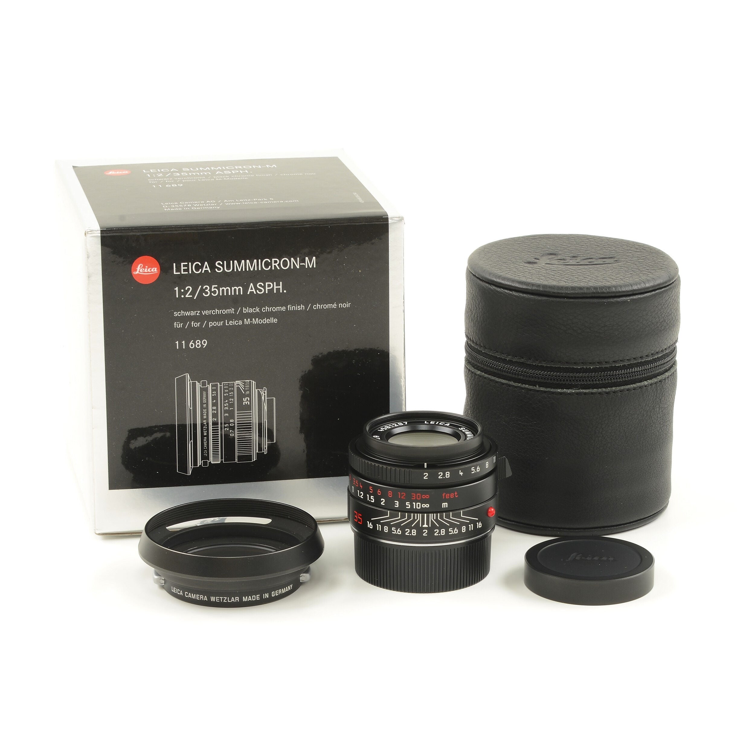 Leica 35mm f2 Summicron-M ASPH Limited Edition Zwart Chroom + Doos