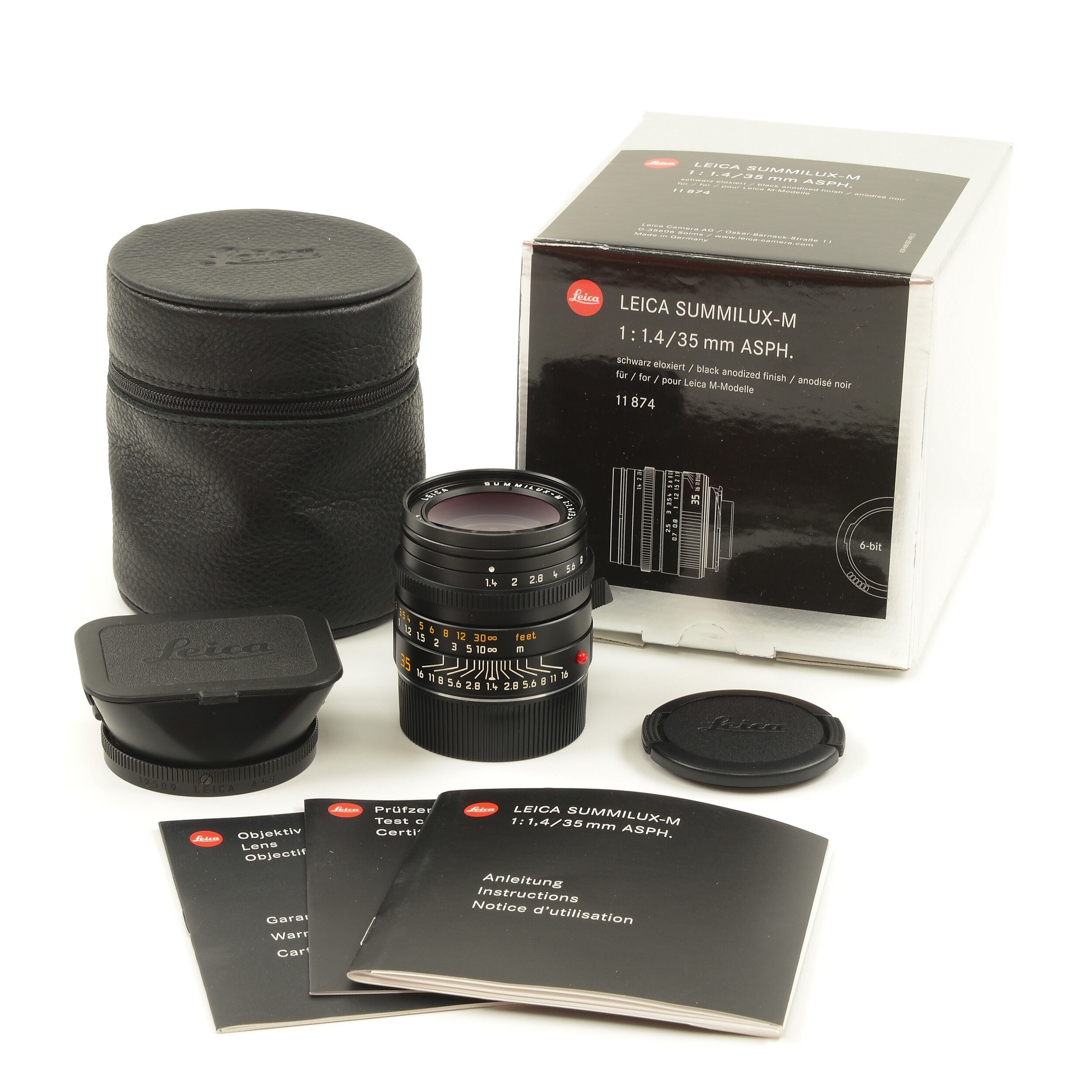 Leica 35mm f1.4 Summilux-M ASPH Zwart 6-Bit + Doos