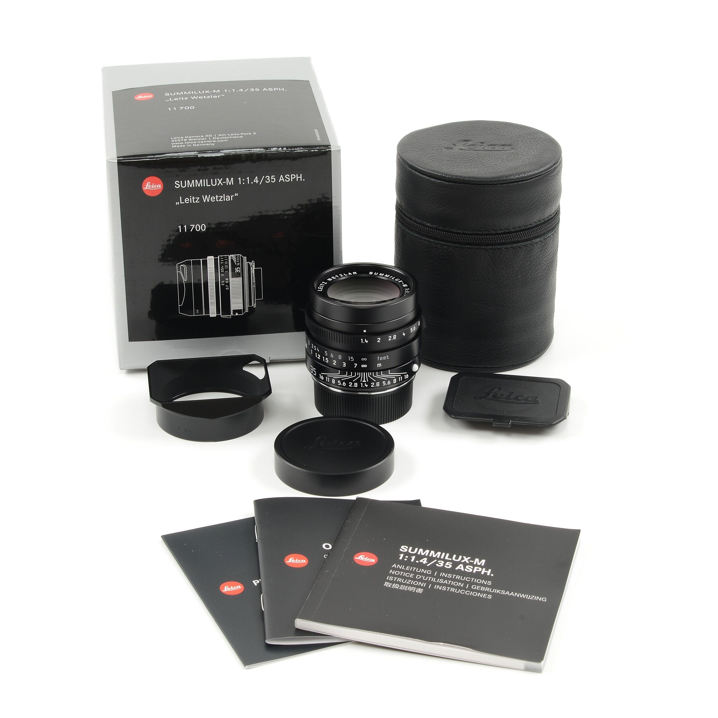 Leica 35mm f1.4 Summilux-M ASPH Zwart FLE "Leitz Wetzlar" + Doos