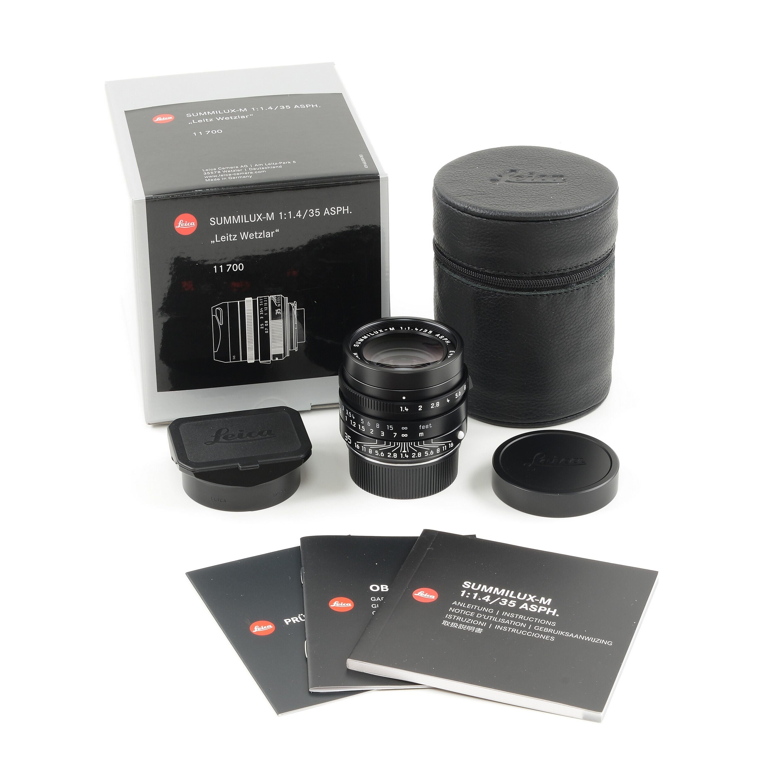 Leica 35mm f1.4 Summilux-M ASPH Zwart FLE "Leitz Wetzlar" + Doos