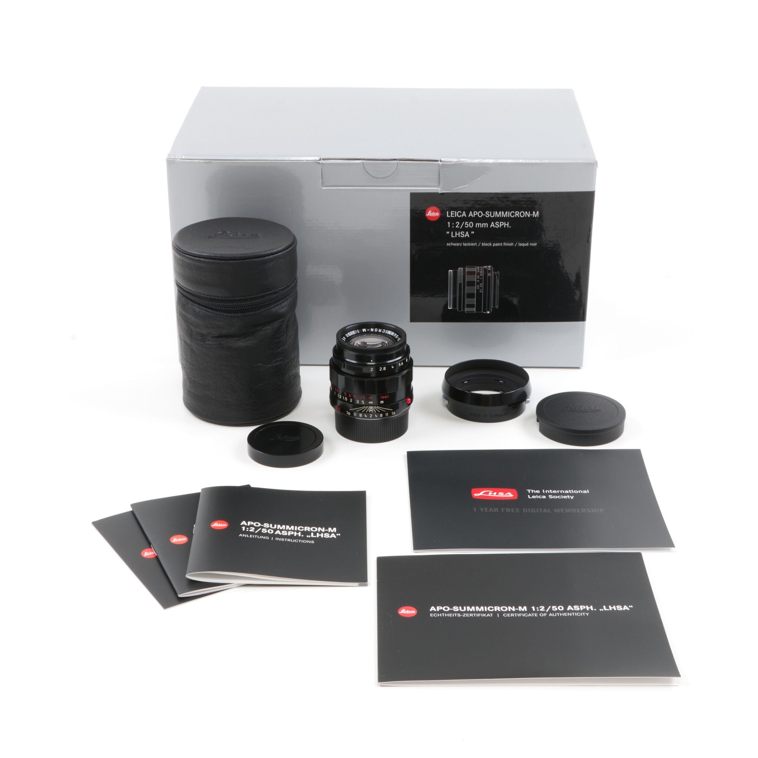 Leica 50mm f2 APO-Summicron-M ASPH LHSA Black Paint Zwart Lak + Doos