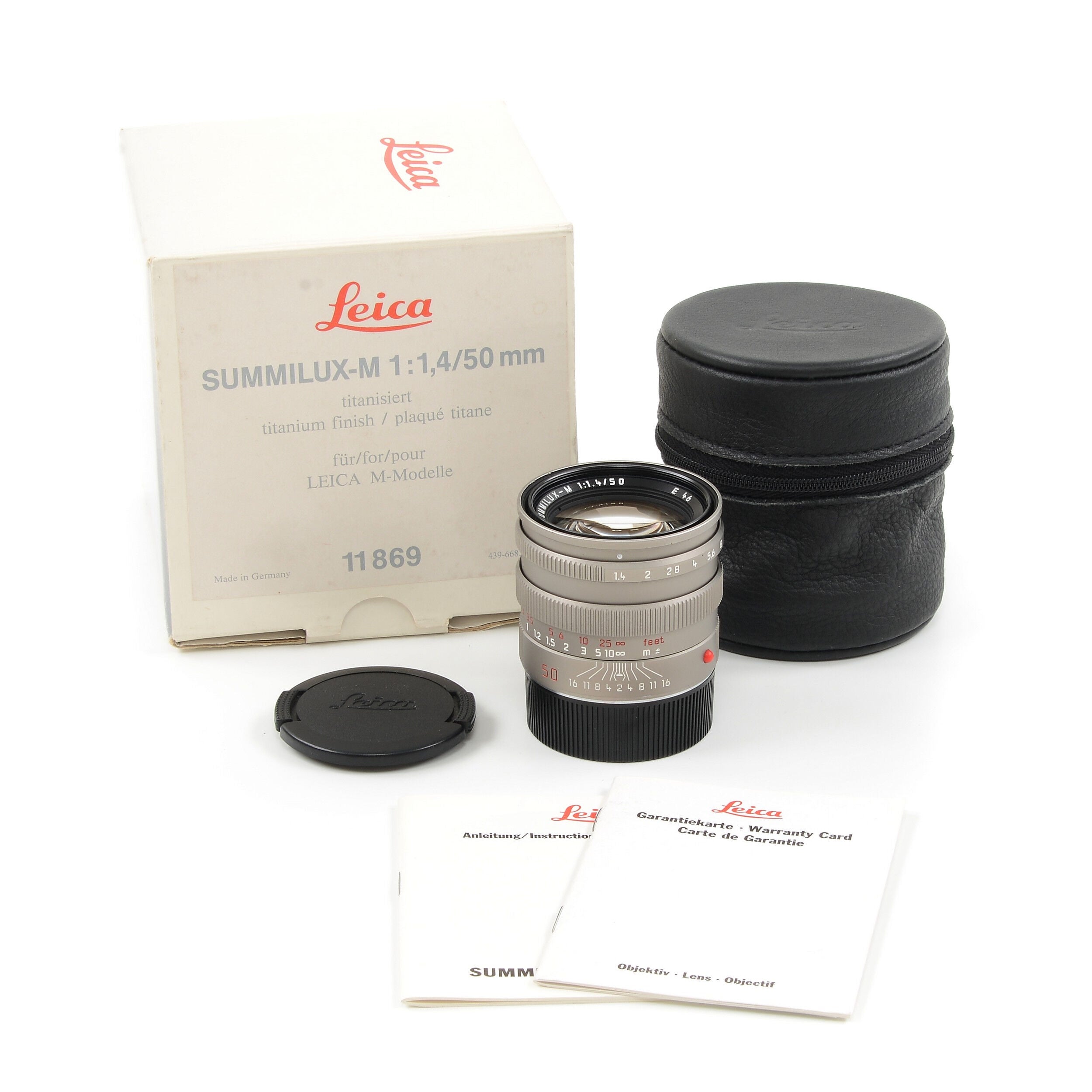 Leica 50mm f1.4 Summilux-M Titanium + Doos