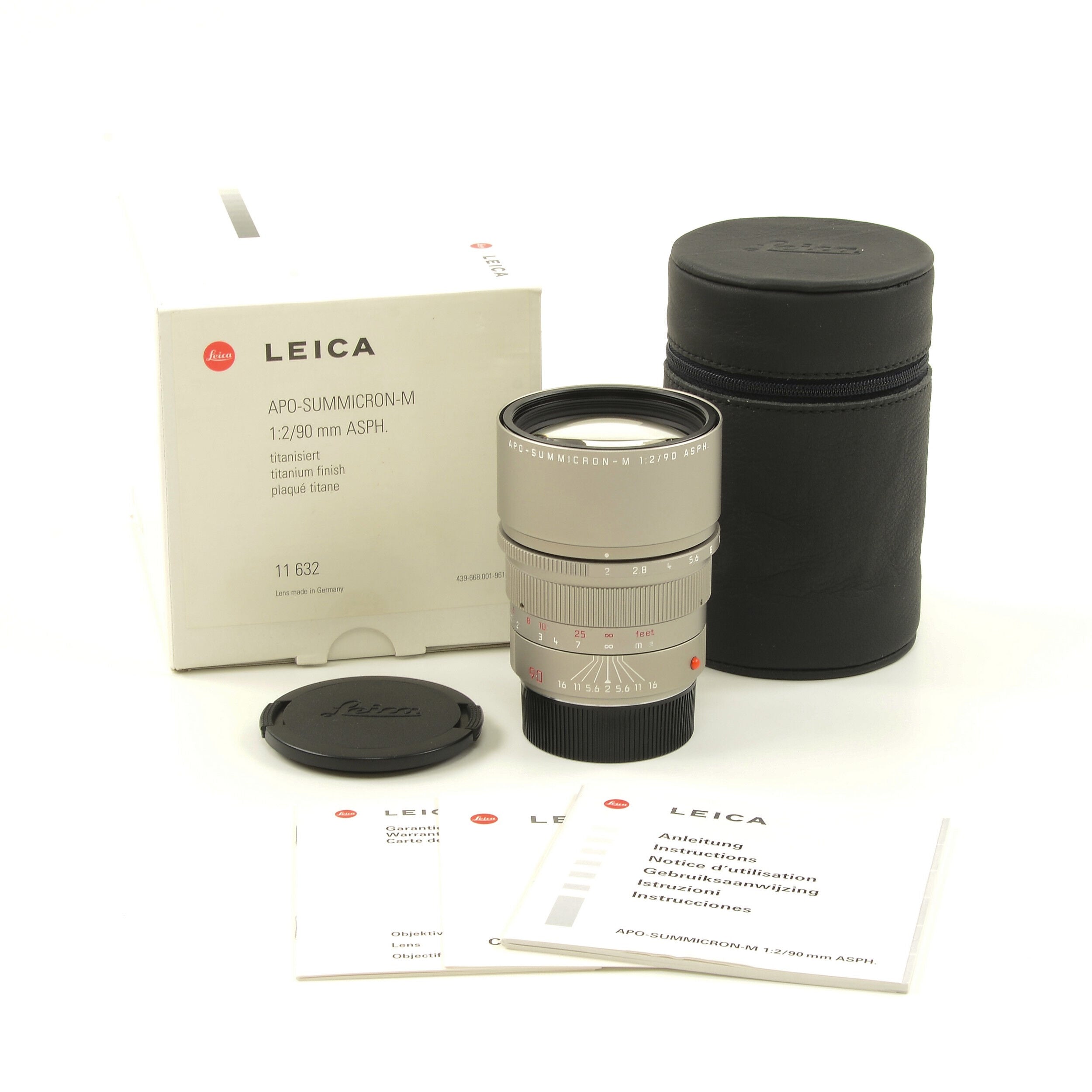 Leica 90mm f2 APO-Summicron-M ASPH Titanium + Doos