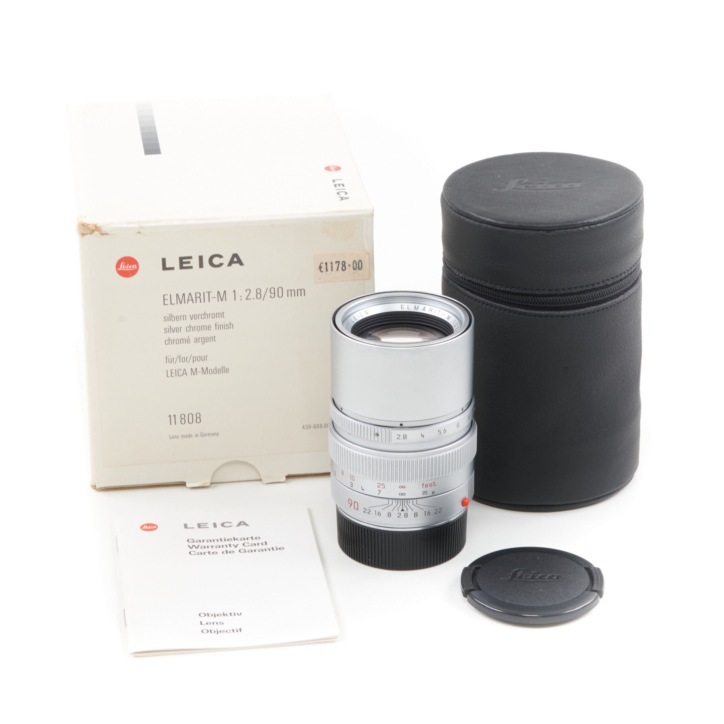 Leica 90mm f2.8 Elmarit-M Chroom 6-Bit + Doos
