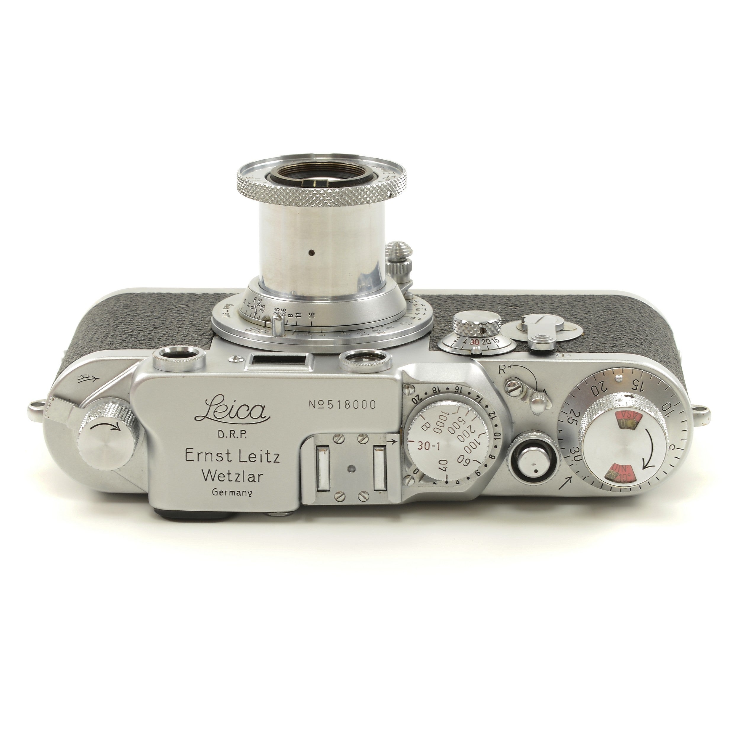 Leica IIIC Conversie IIIF + Leitz 50mm f3.5 Elmar + Doos Extreem Mooi Nummer!!!