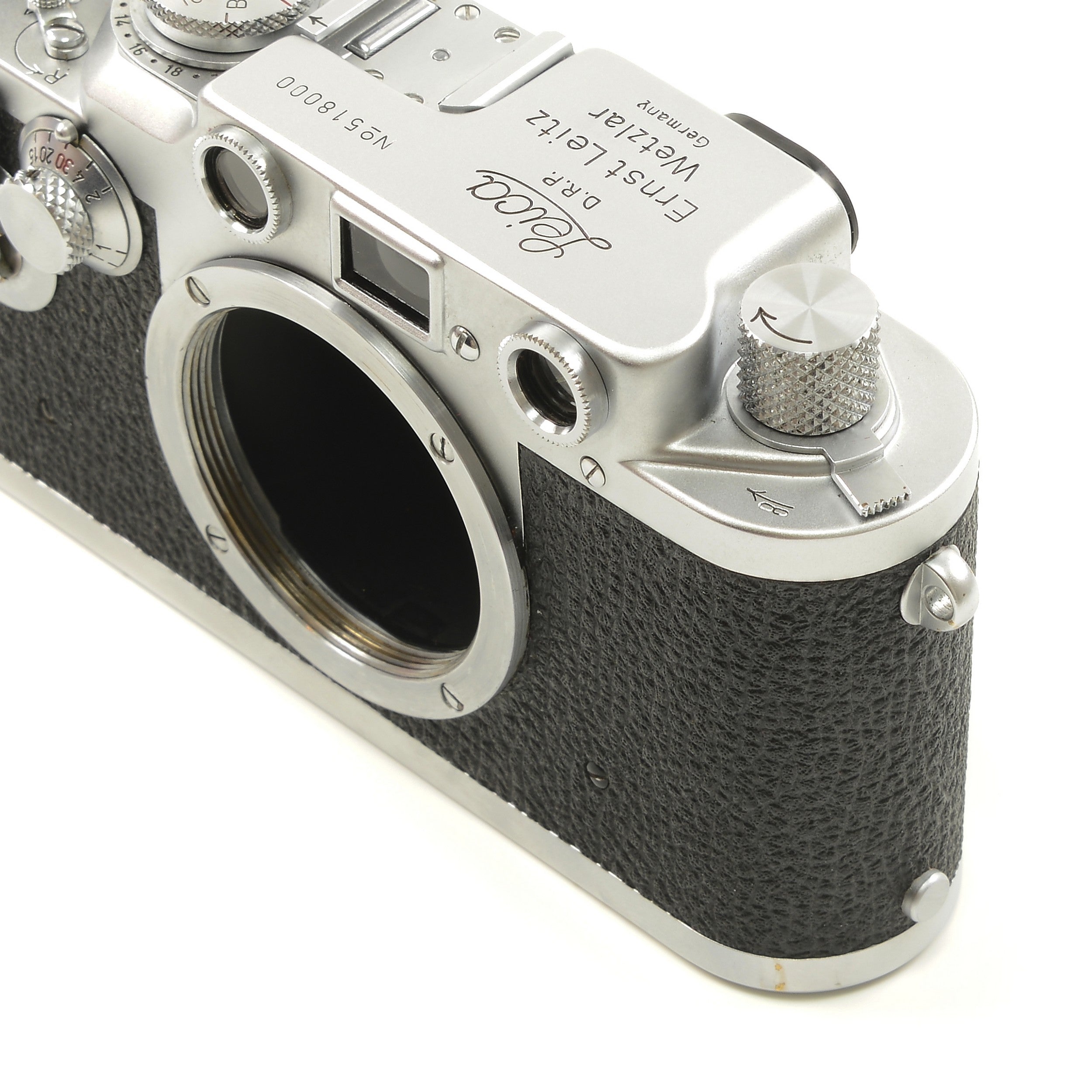 Leica IIIC Conversie IIIF + Leitz 50mm f3.5 Elmar + Doos Extreem Mooi Nummer!!!