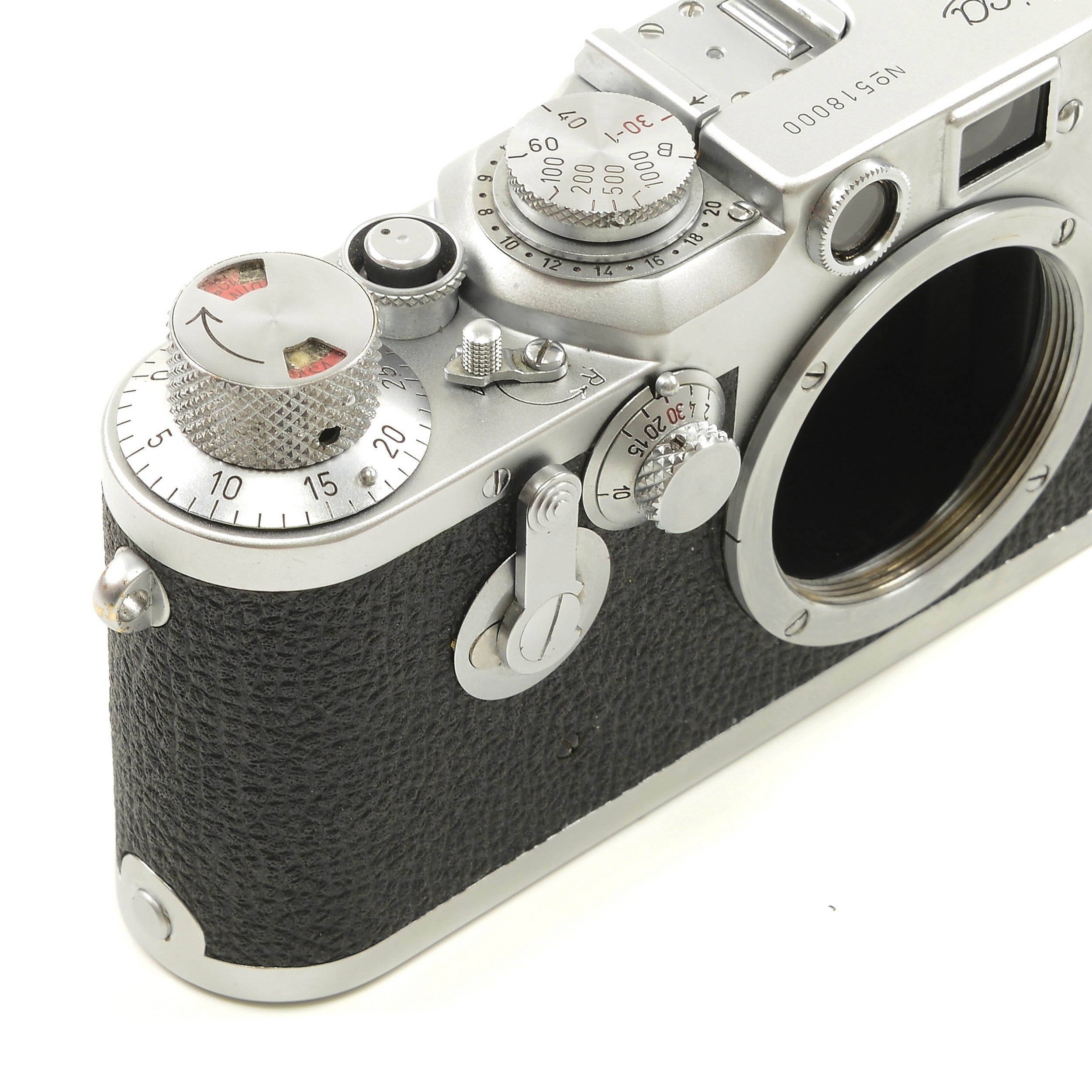 Leica IIIC Conversie IIIF + Leitz 50mm f3.5 Elmar + Doos Extreem Mooi Nummer!!!