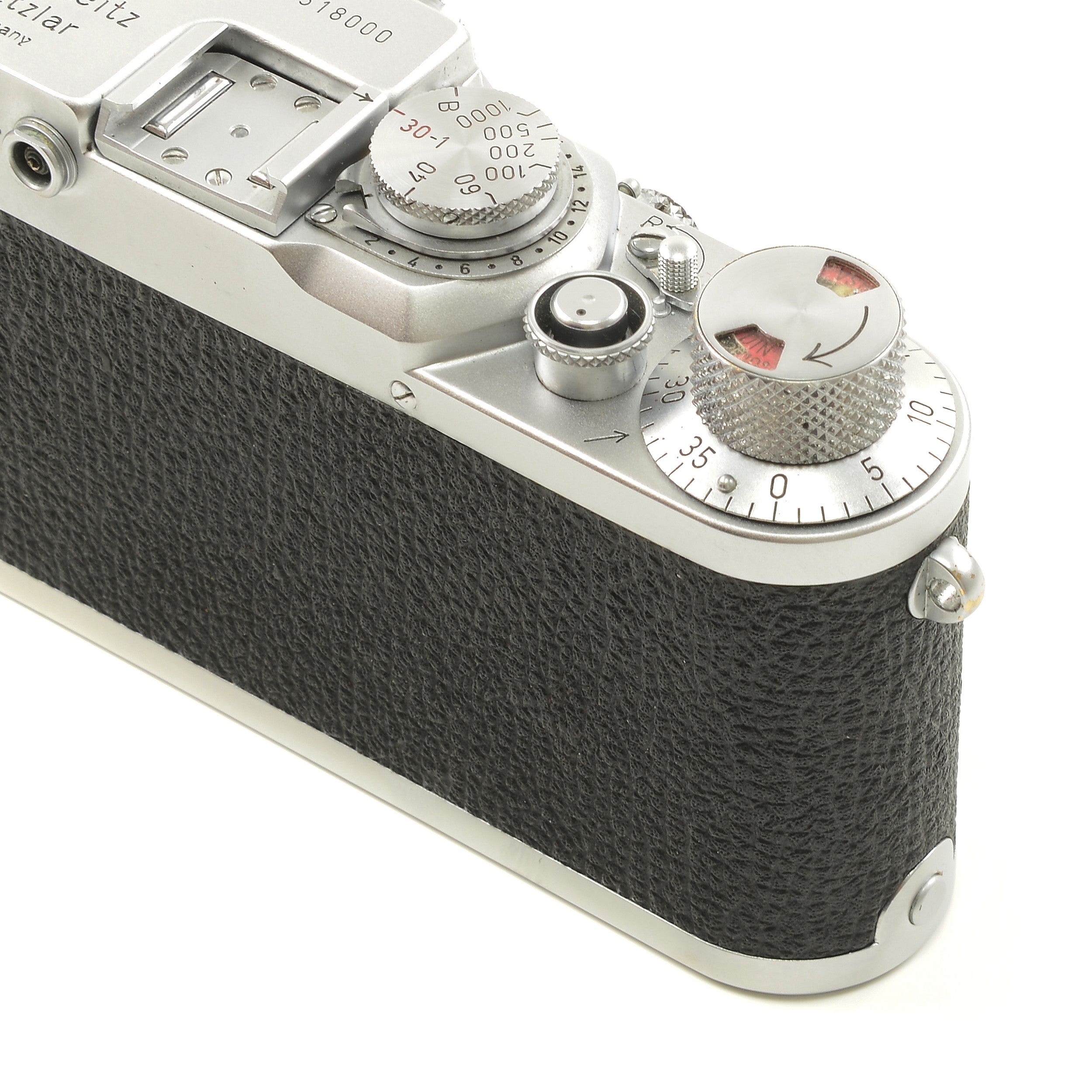 Leica IIIC Conversie IIIF + Leitz 50mm f3.5 Elmar + Doos Extreem Mooi Nummer!!!