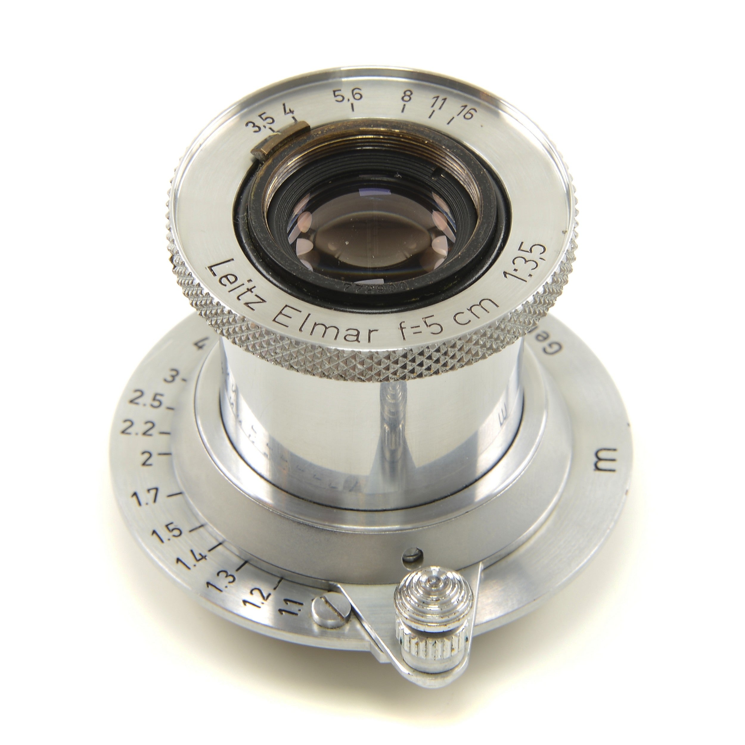 Leica IIIC Conversie IIIF + Leitz 50mm f3.5 Elmar + Doos Extreem Mooi Nummer!!!