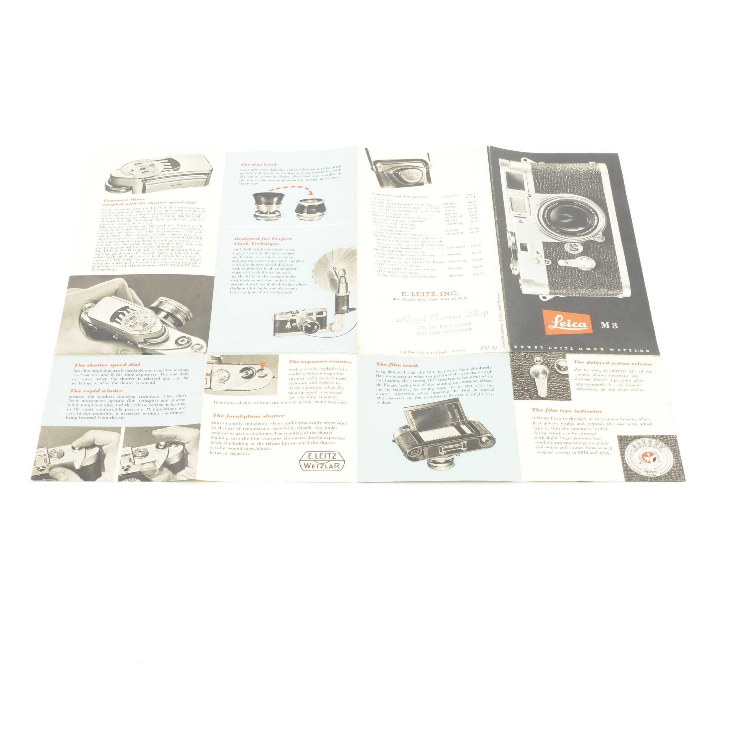 Leica M3 (1954) Folder Engels VS