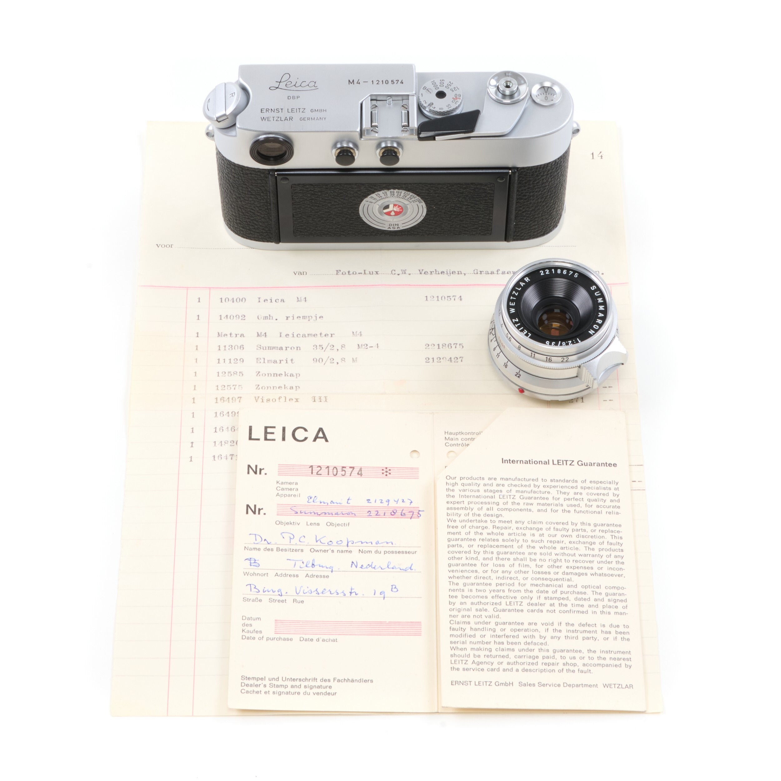Leica M4 Chroom + Leitz 35mm f2.8 Summaron Set + Doos