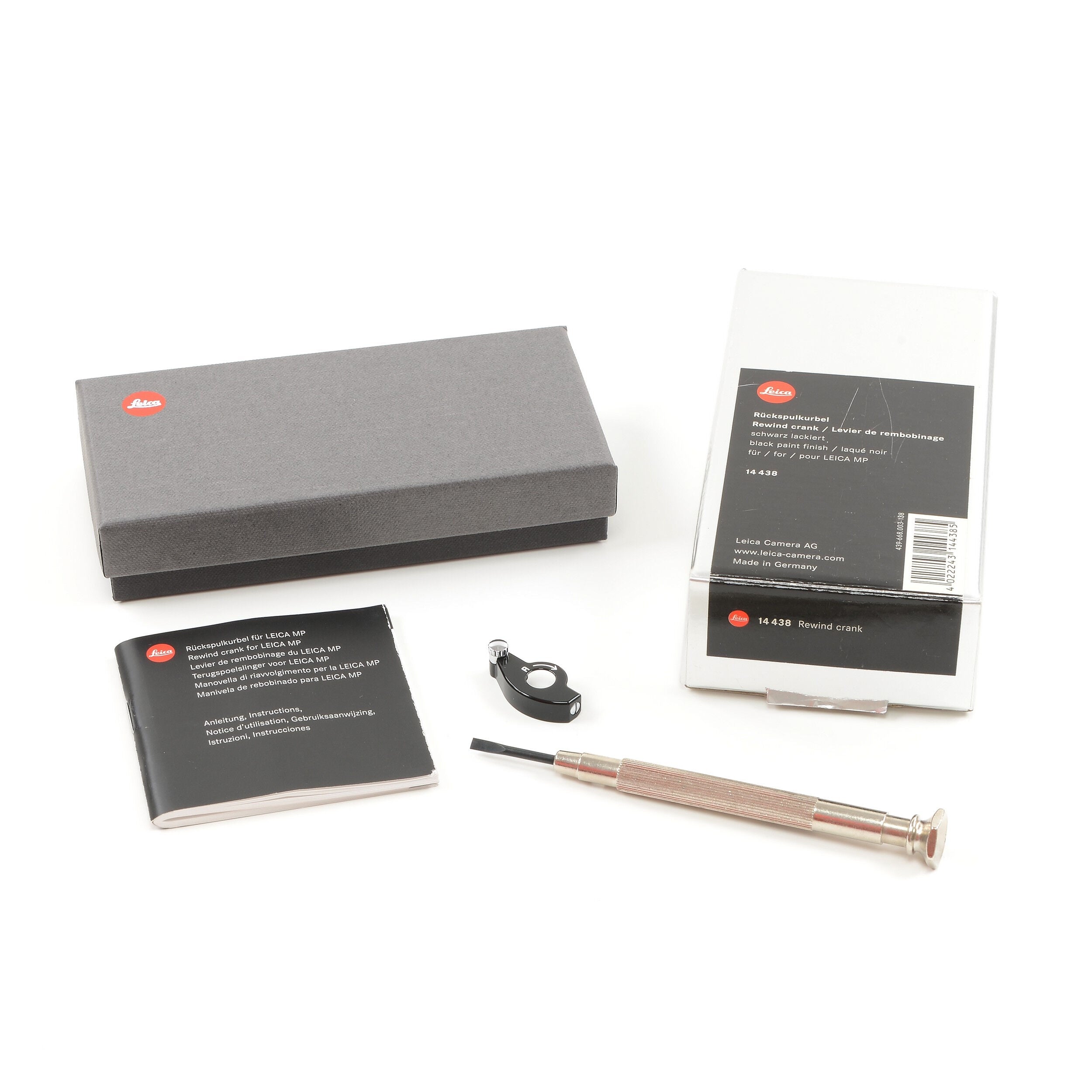 Leica MP Rewind Crank Black Paint + Doos