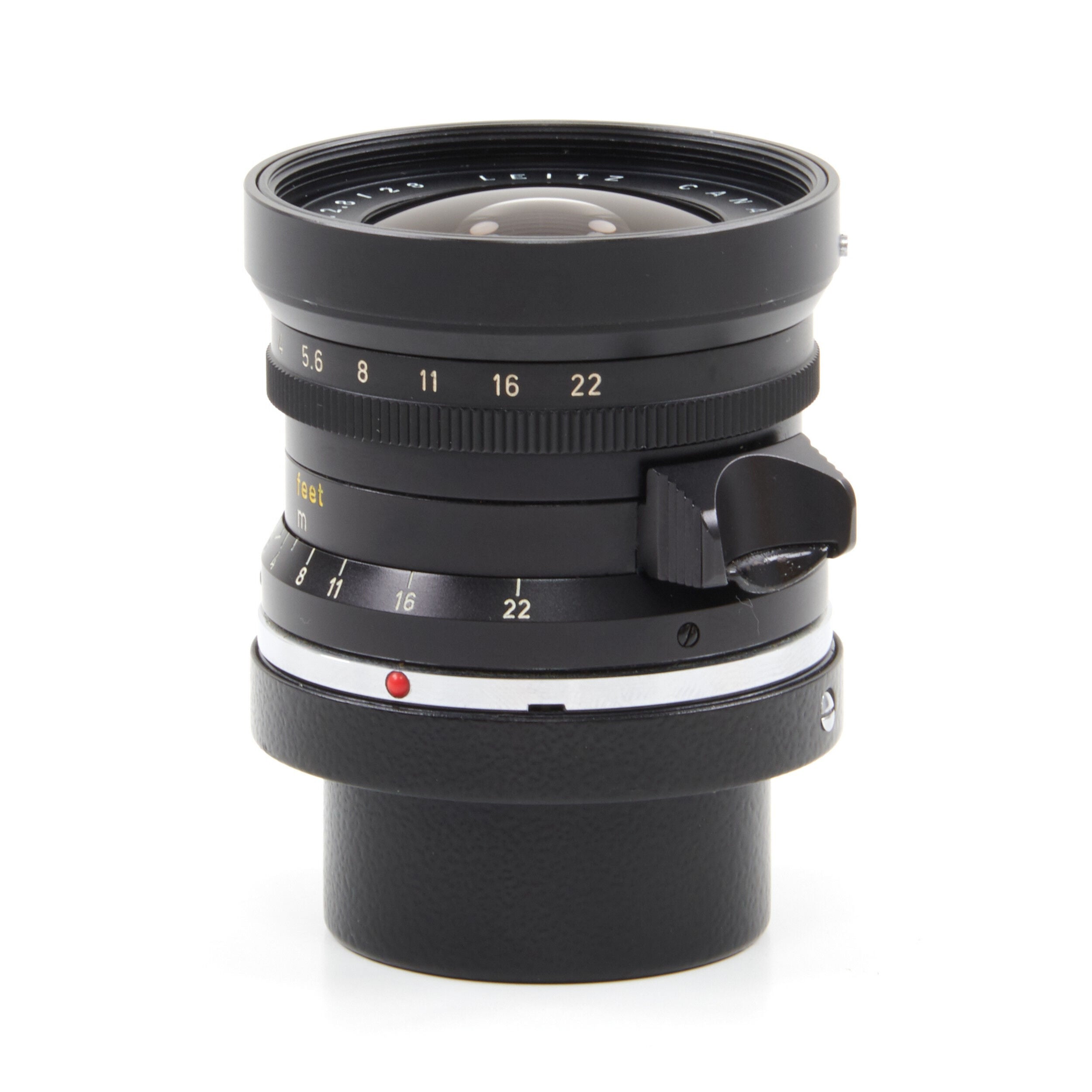 Leitz 28mm f2.8 Elmarit 9 Element Black Paint Stopper Canada + Zonnekap
