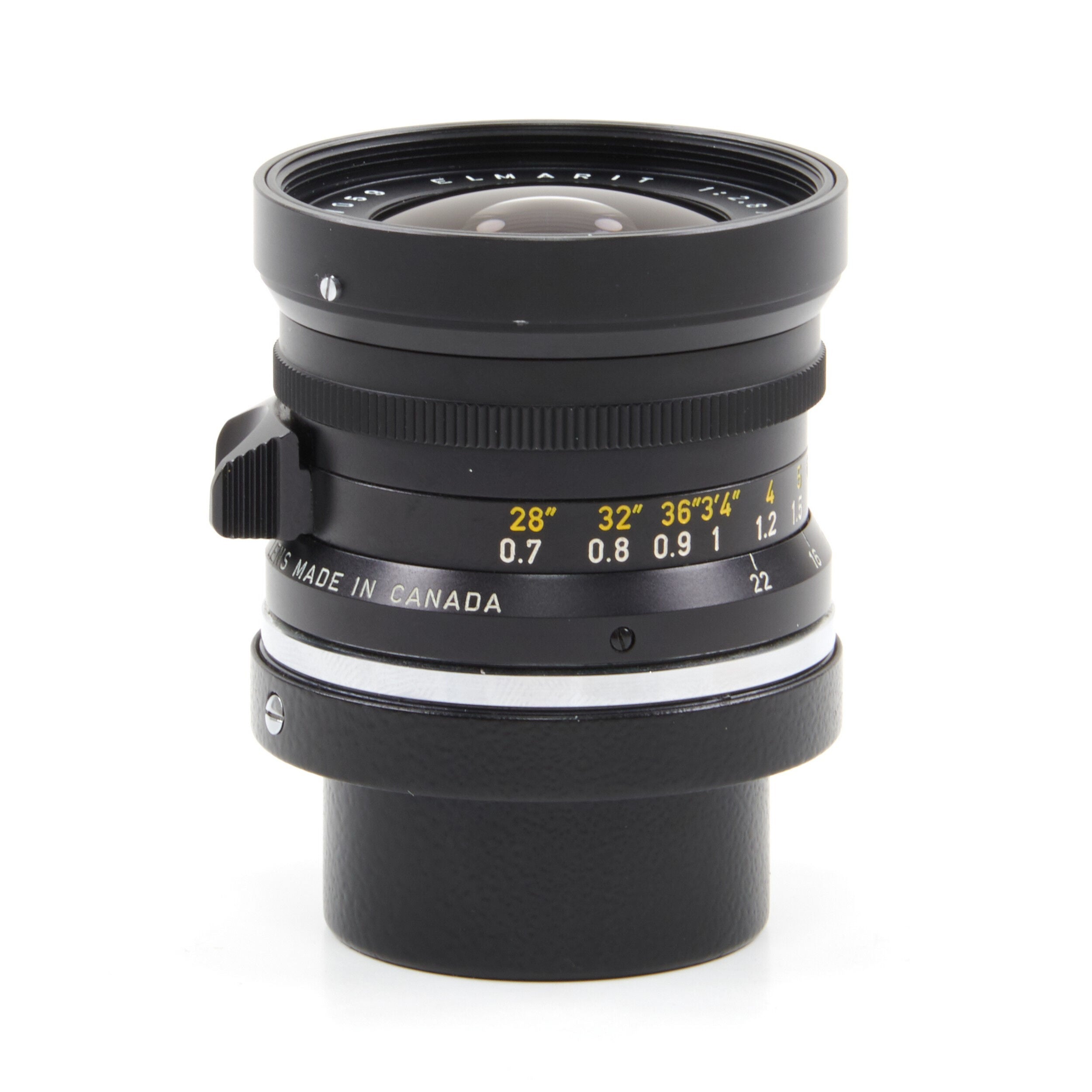 Leitz 28mm f2.8 Elmarit 9 Element Black Paint Stopper Canada + Zonnekap