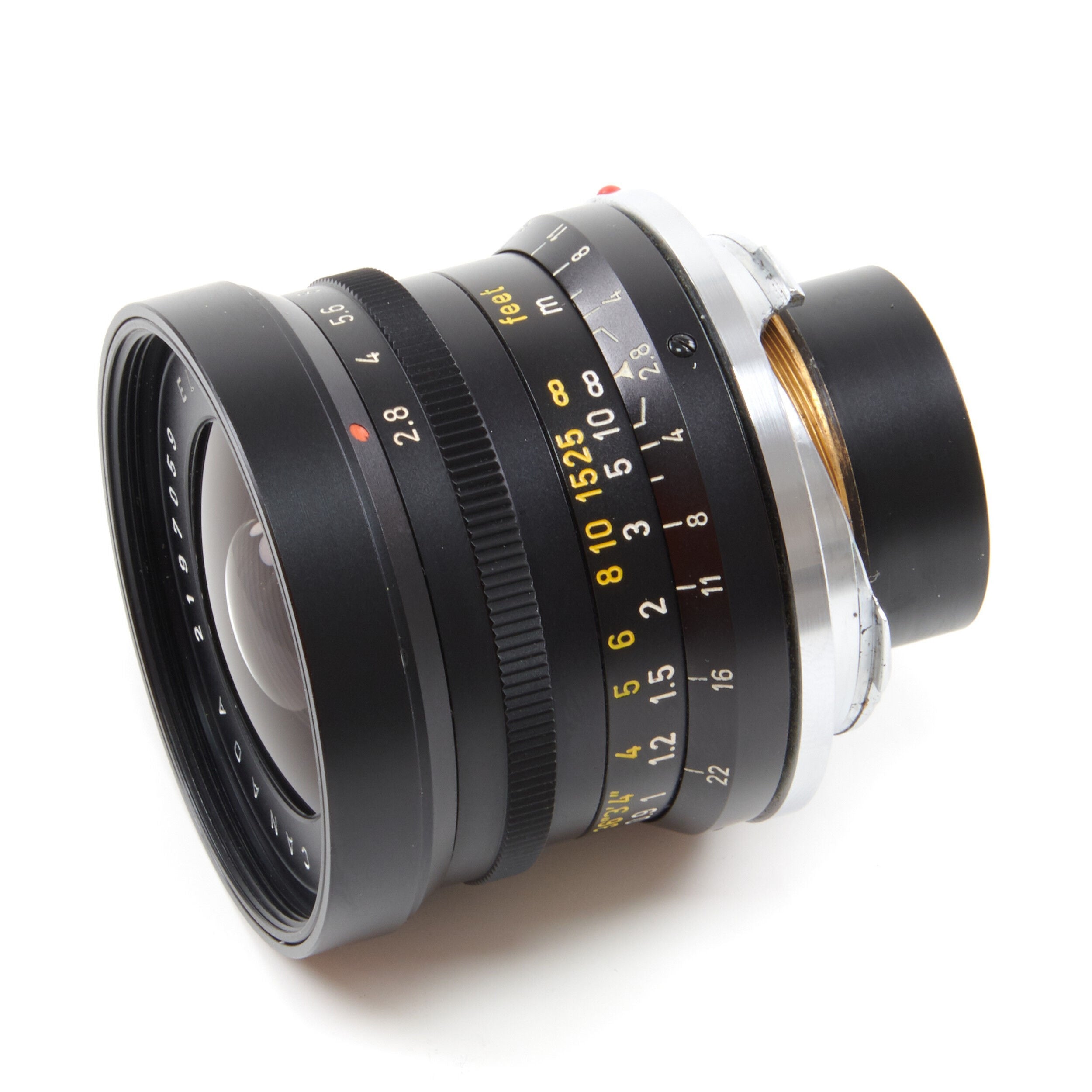 Leitz 28mm f2.8 Elmarit 9 Element Black Paint Stopper Canada + Zonnekap