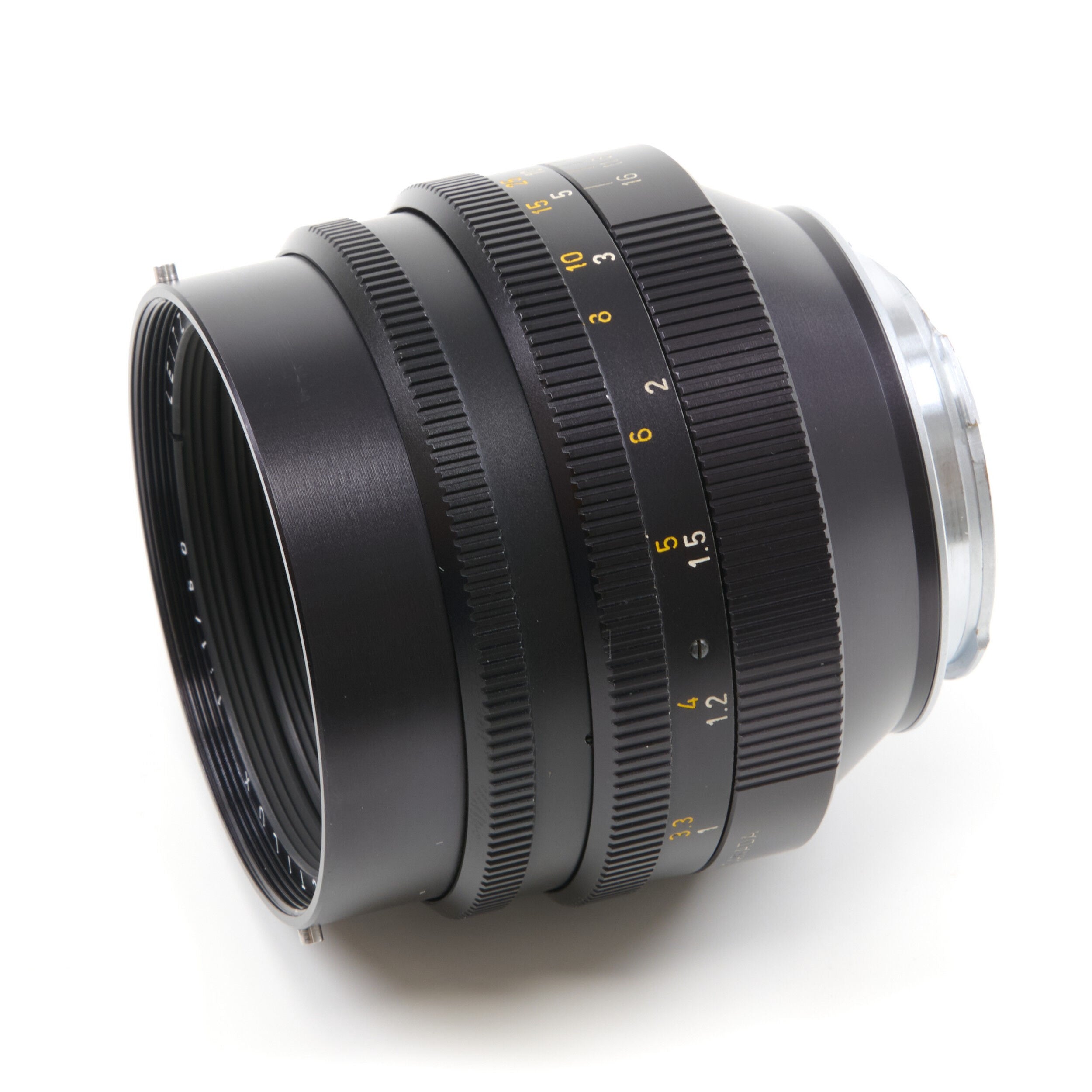 Leitz 50mm f1 Noctilux E58 + 12519 Zonnekap 2e Batch + Doos