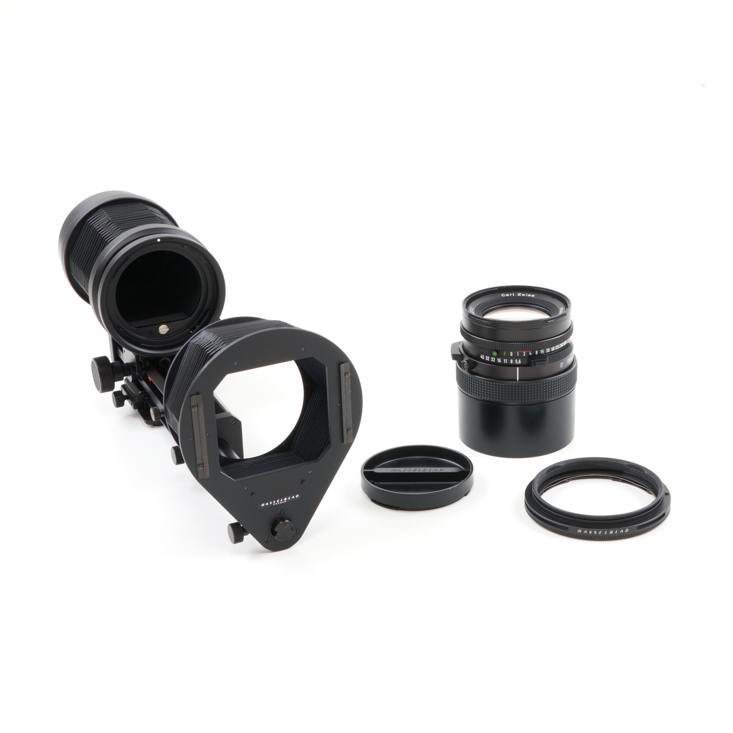 Carl Zeiss 135mm f5.6 Marko-Planar-CF + Balg Set Voor Hasselblad V Systeem